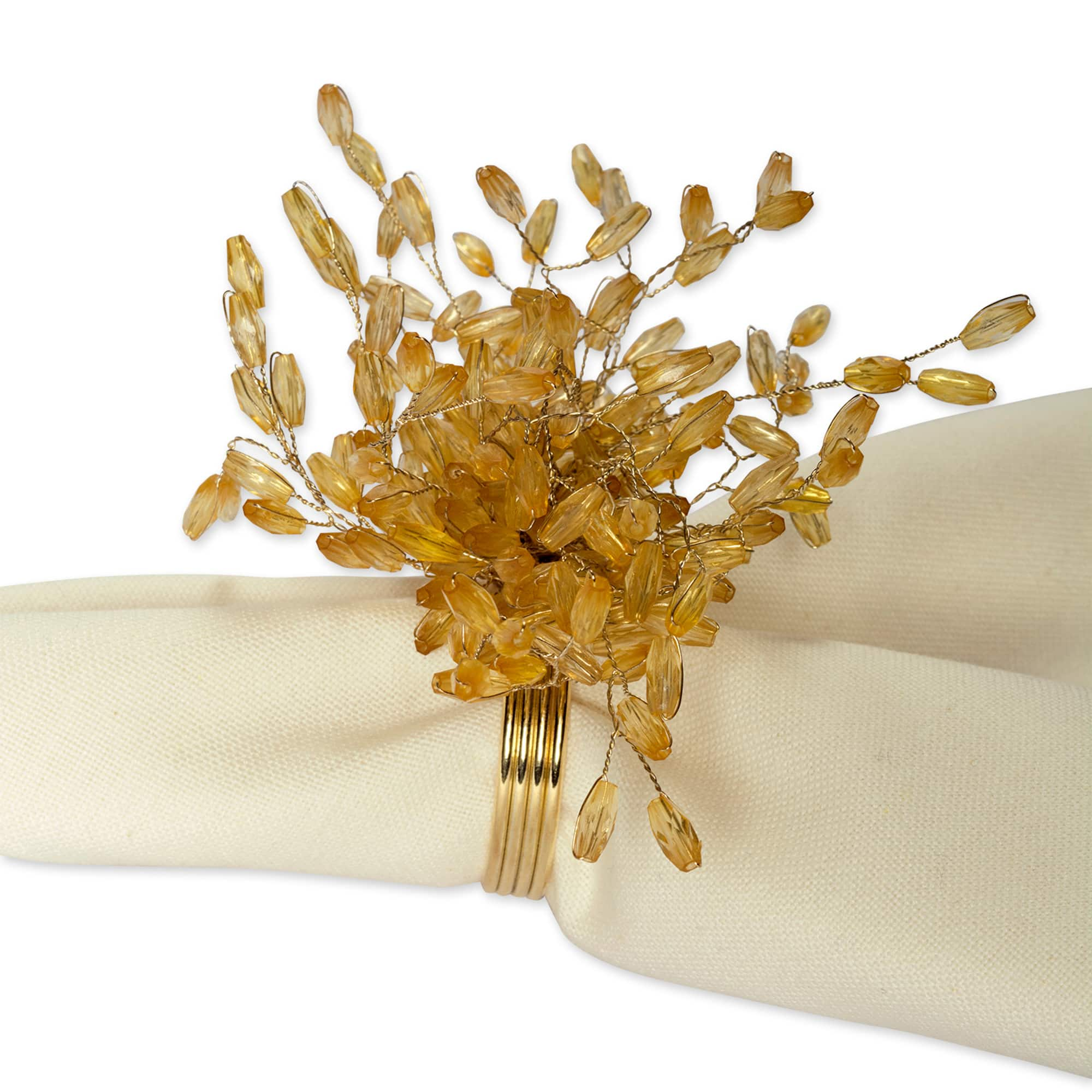 DII&#xAE; Gold Beaded Burst Napkin Rings, 6ct.