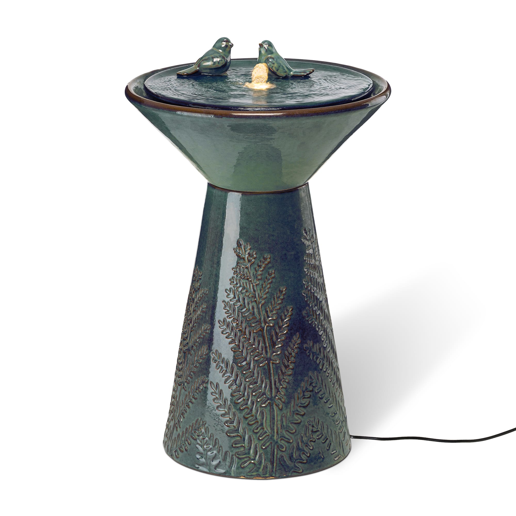 Glitzhome® 27.5" LED Bird Pedestal Ceramic Fountain