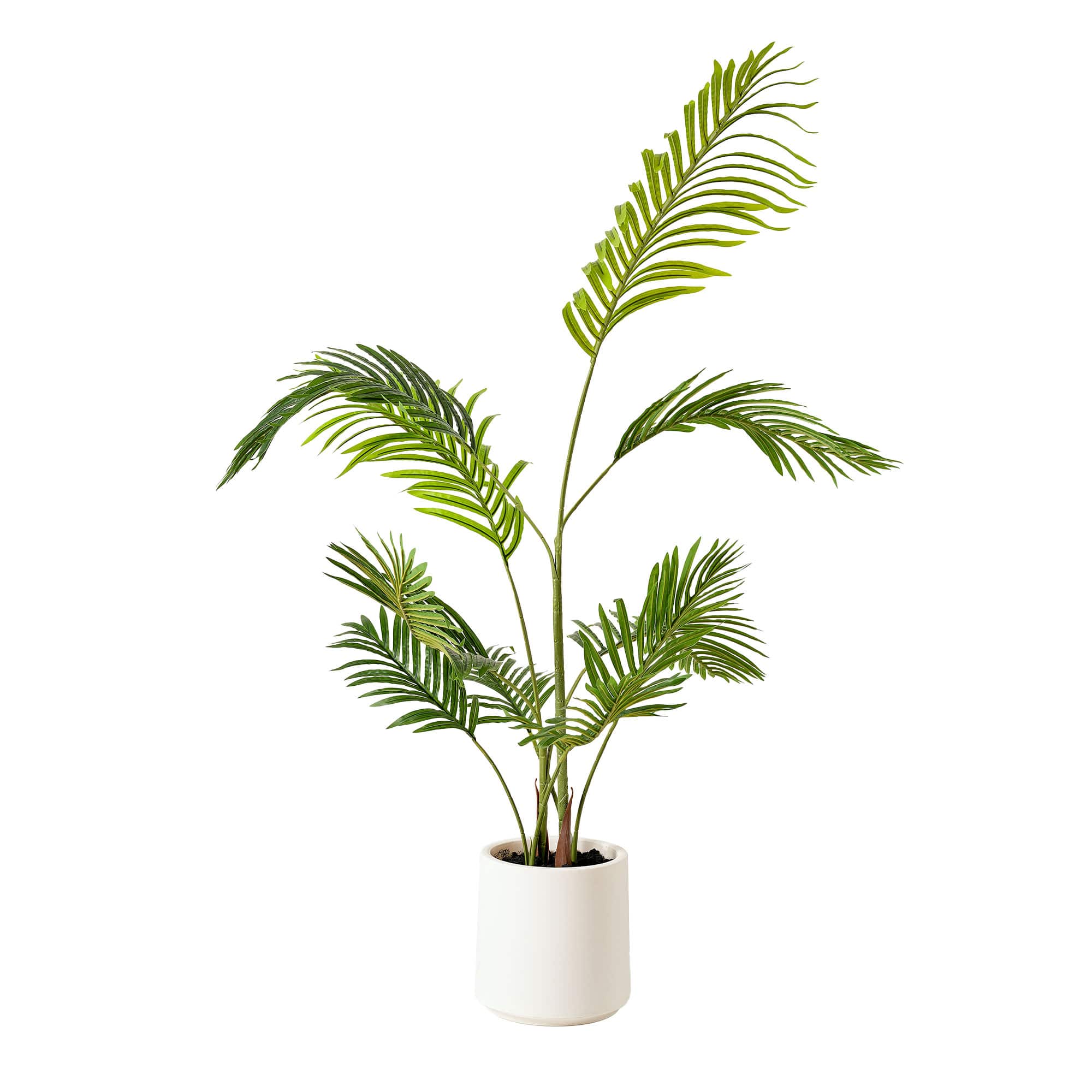 American Art Decor 4ft. Realistic Artificial Palm Tree in White Pot