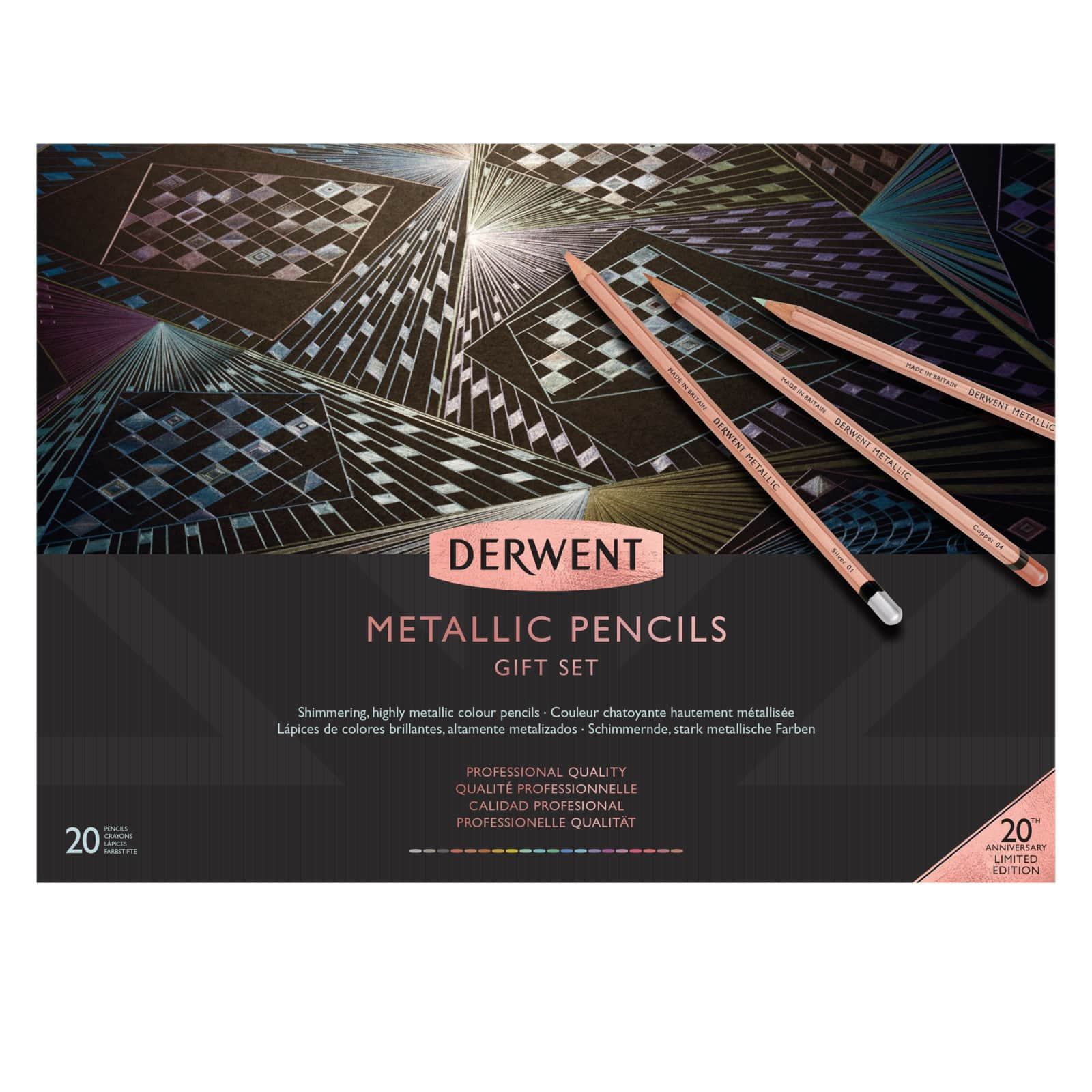 Derwent 20th Anniversary Metallic Pencil 20 Color Set