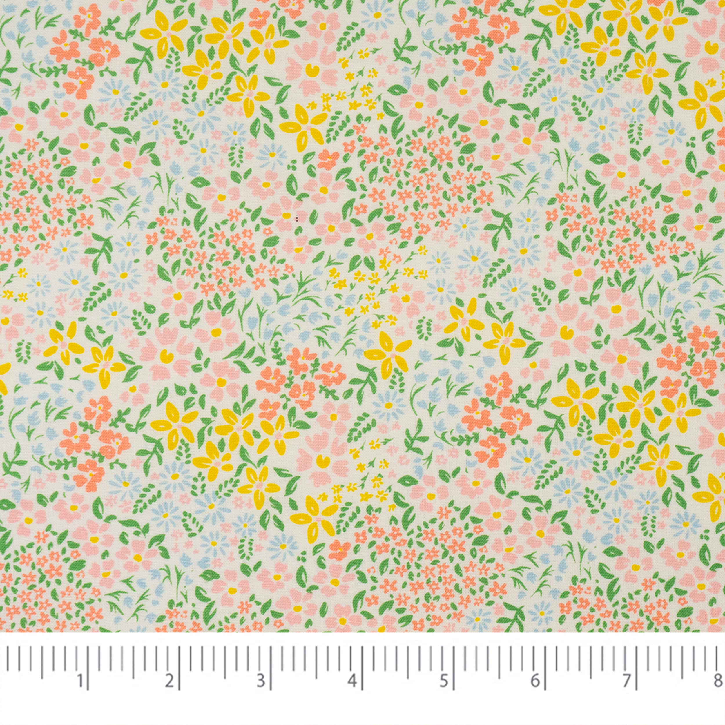SINGER Modern Packed Flowers Cotton Fabric