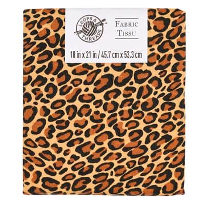 Leopard Print Cotton Fabric, 18"" x 21"" by Loops & Threads® image