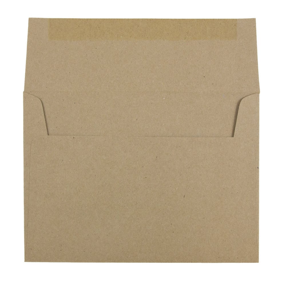 JAM Paper 5" x 7" Brown Kraft Paper Bag Premium Invitation Envelopes