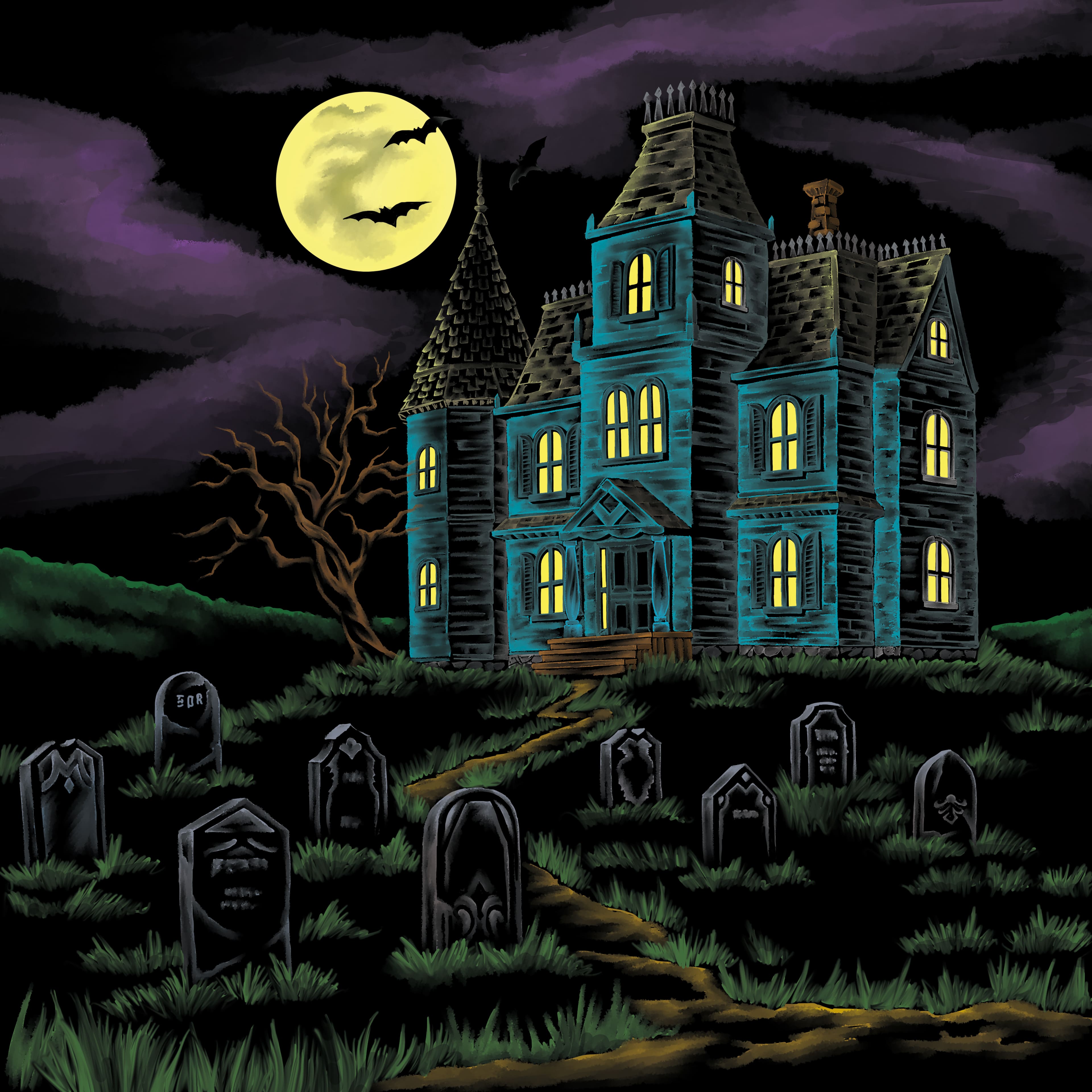 11" x 11" Haunted House Canvas Painting Kit by Craft Smart®