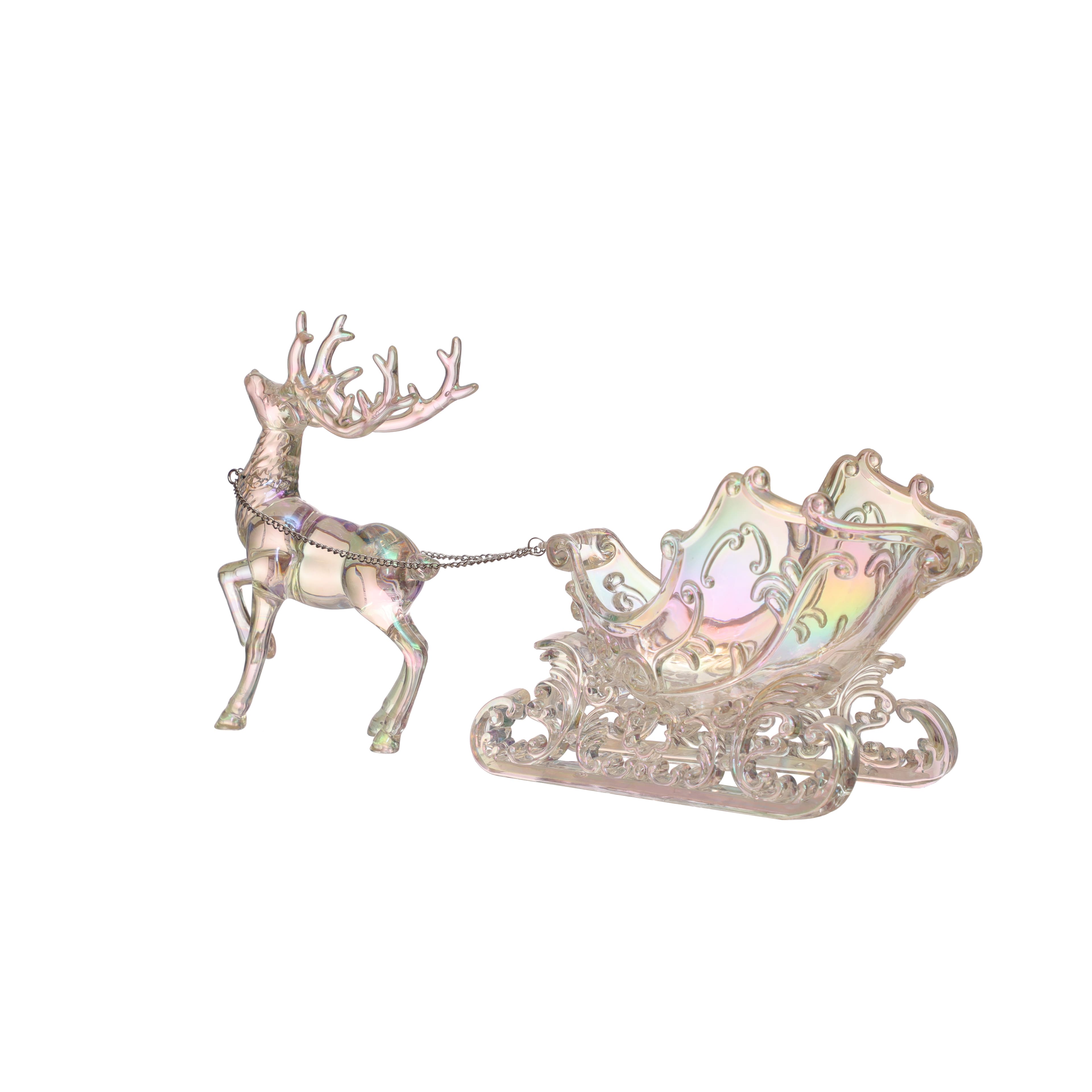 14.5&#x22; Iridescent Sleigh &#x26; Reindeer Acrylic Tabletop D&#xE9;cor by Ashland&#xAE;