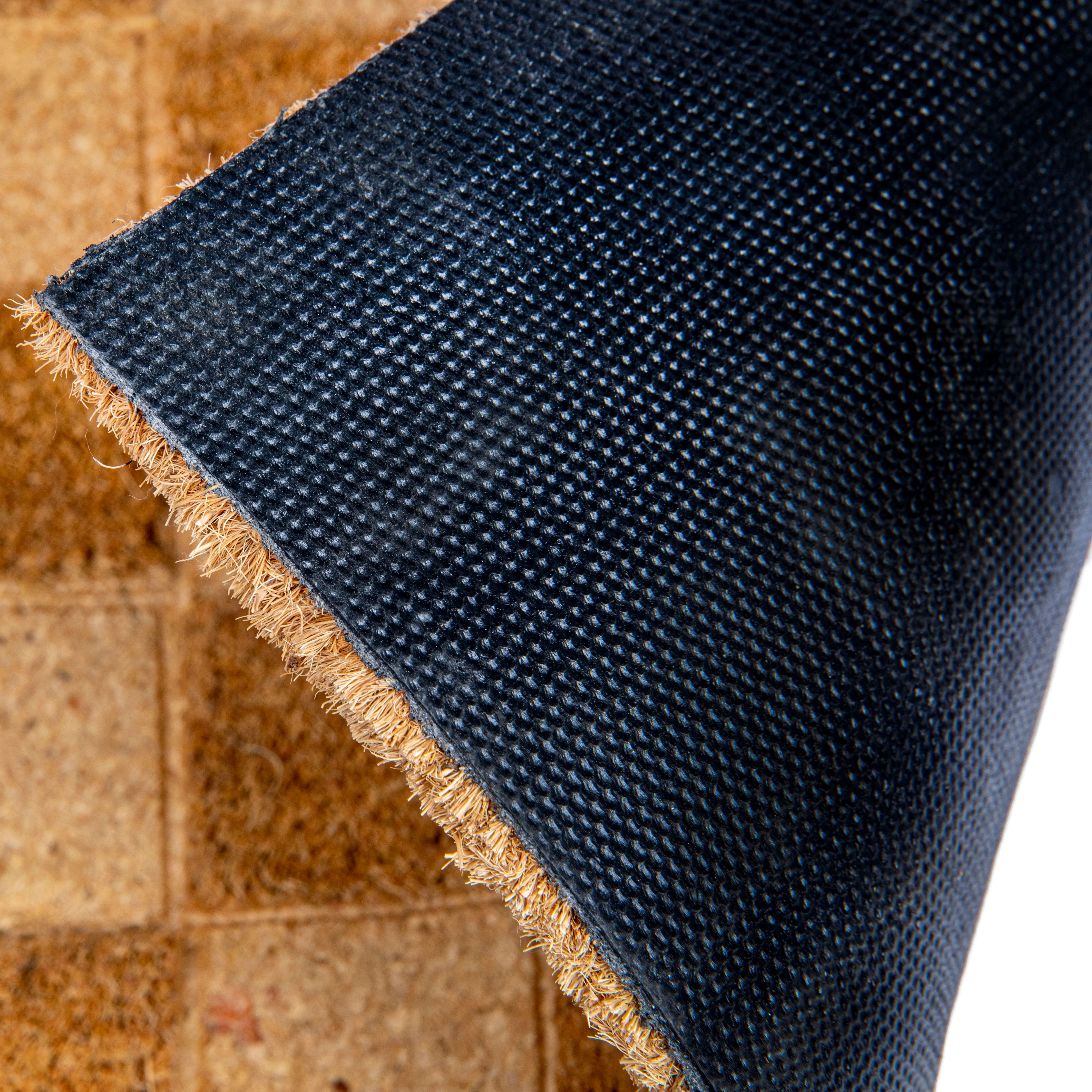 Hello Honey® Natural Checkerboard Print Engraved Coir Doormat