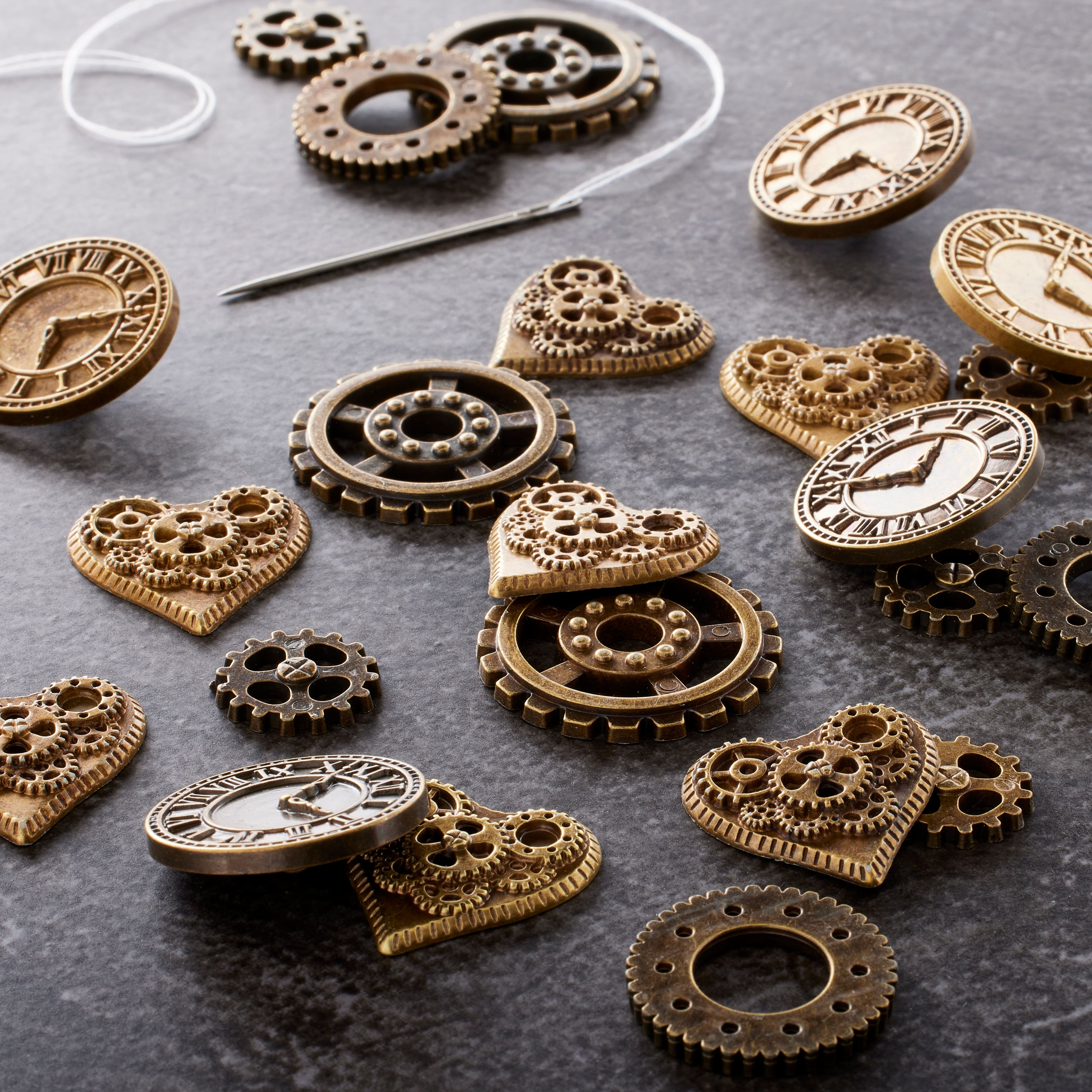 12 Pack: Steampunk Buttons Set by Loops &#x26; Threads&#xAE;