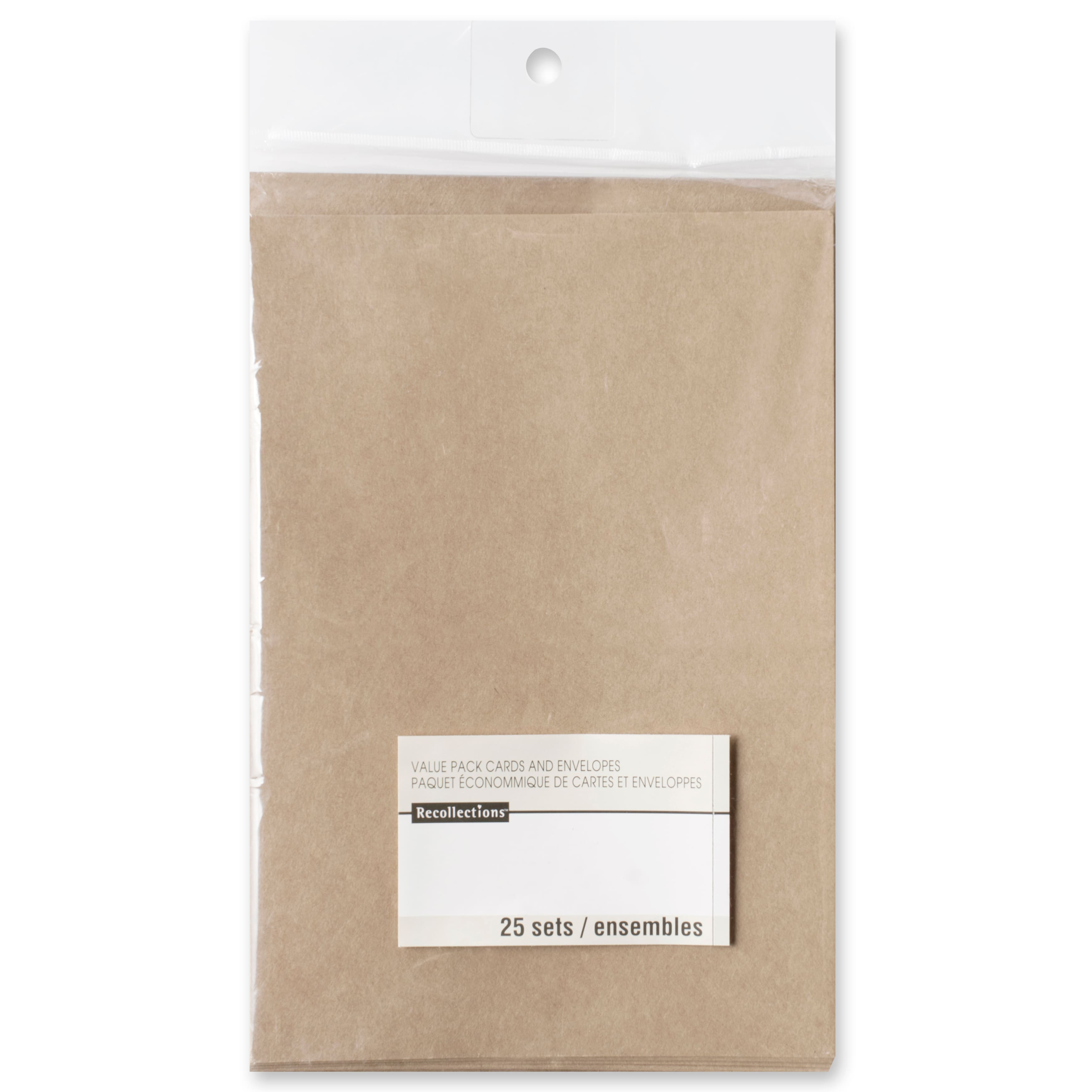27 Packs: 25 ct. (675 total) 4" x 5.5" Kraft Cards & Envelopes by Recollections®