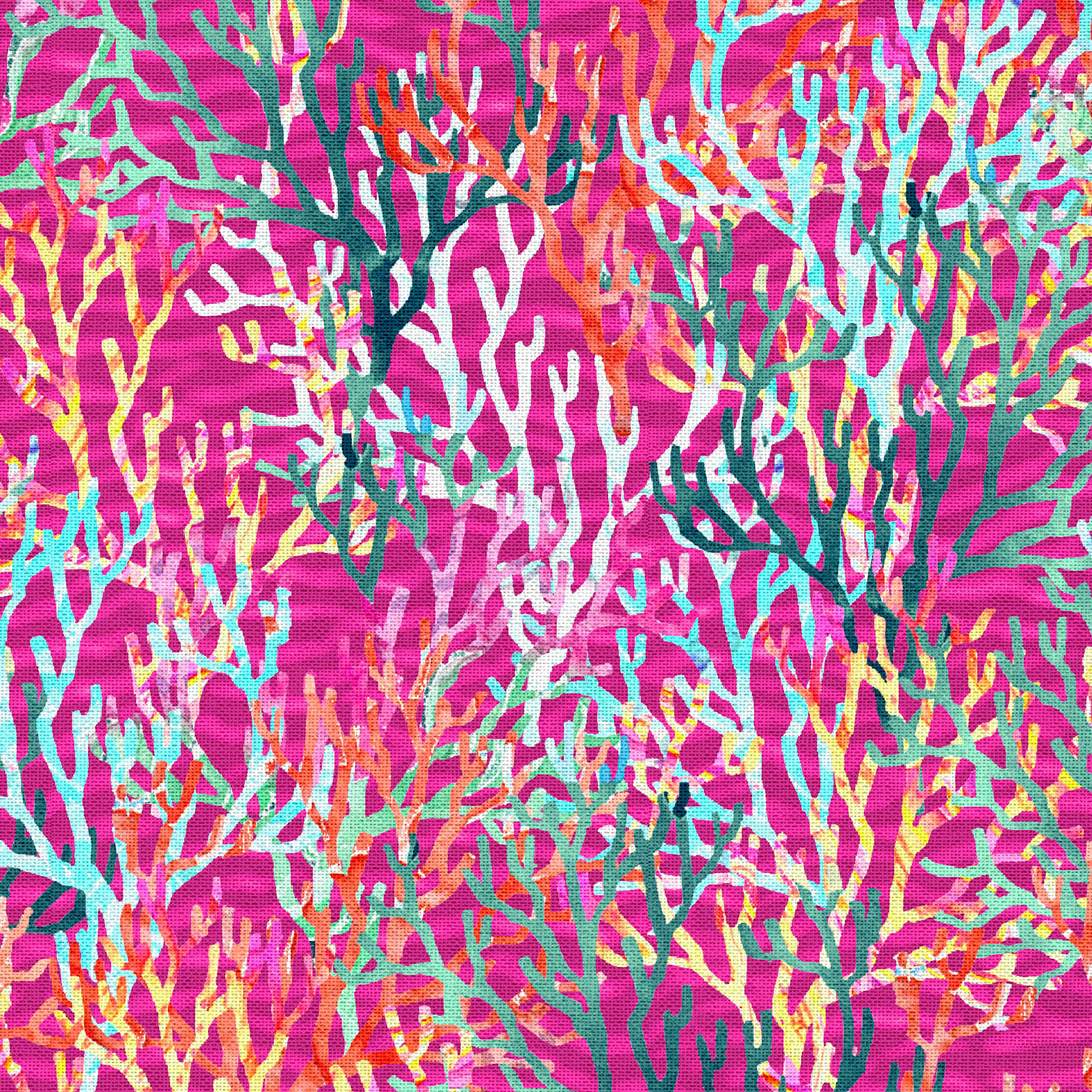 Fabric Editions Pink Deep Sea Coral Cotton Fabric