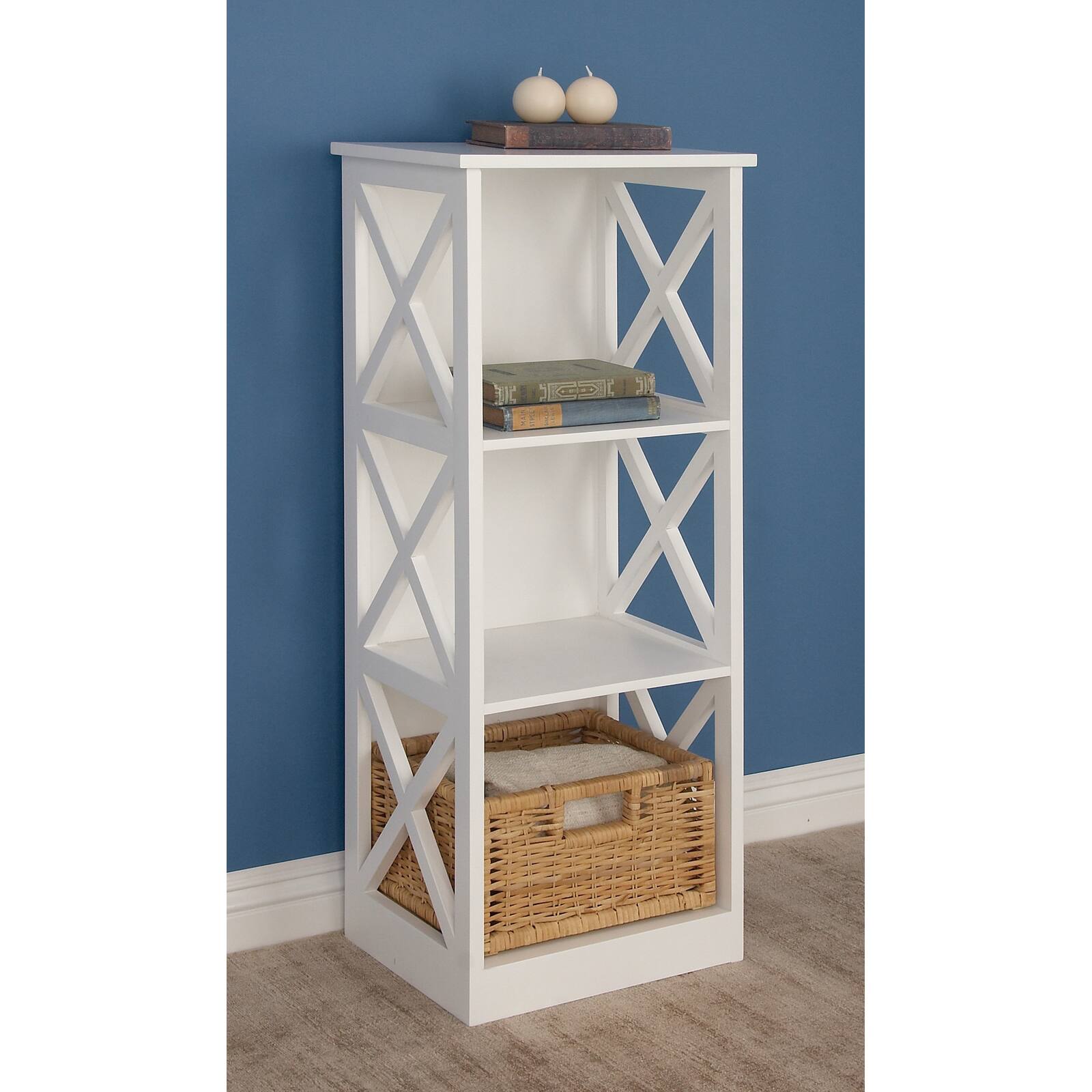 White Wood Traditional Shelving Unit