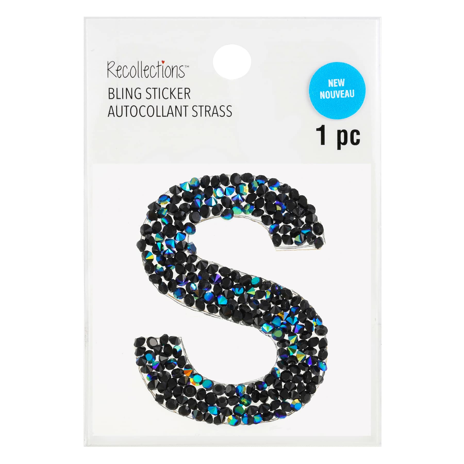 12 Pack: Black AB Letter Bling Sticker by Recollections®