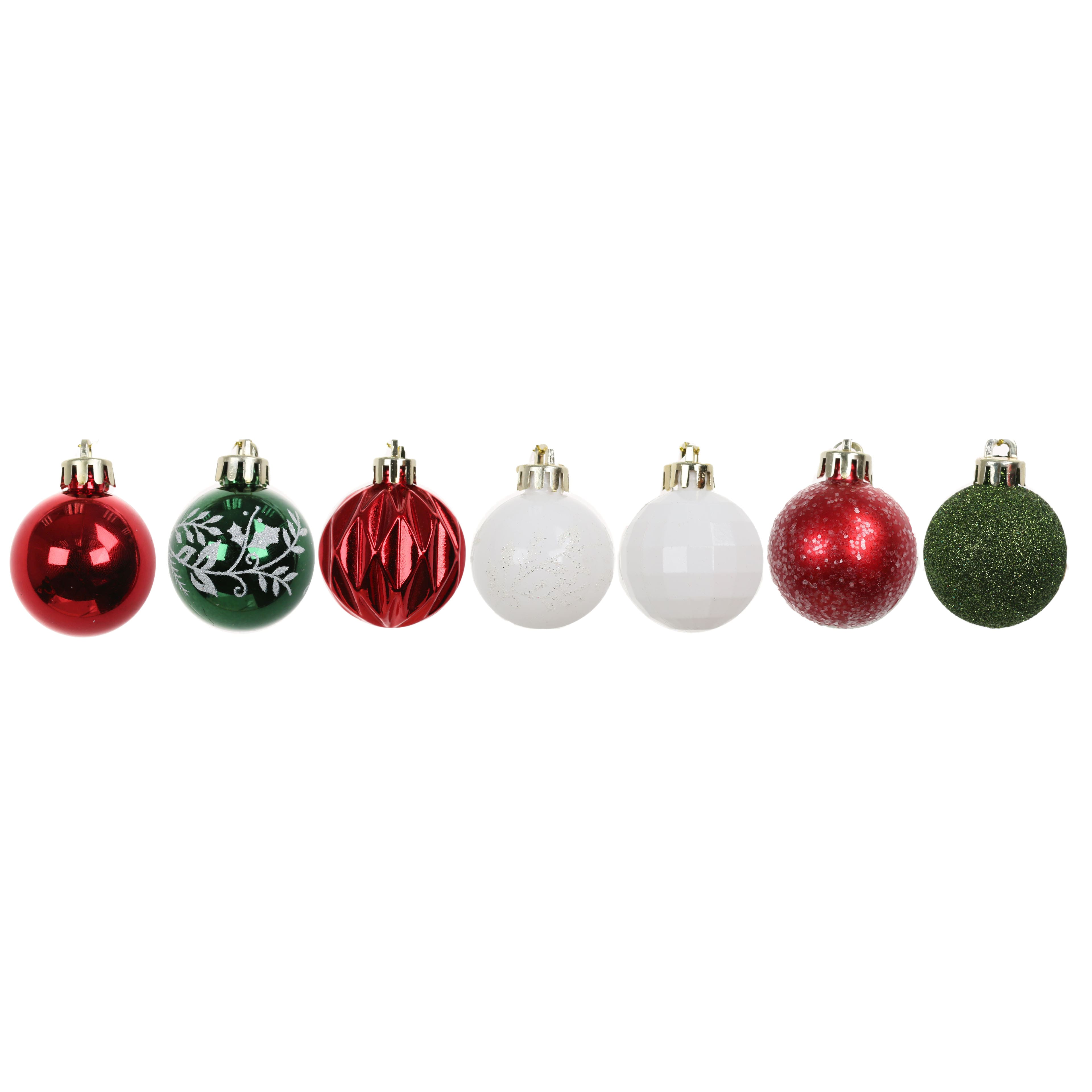 Assorted Green, Red &#x26; White Ball Plastic Ornament Tube by Ashland&#xAE;, 1pc.