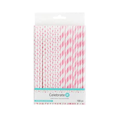 Printed Paper Straws by Celebrate It™ Entertaining, 100ct.
