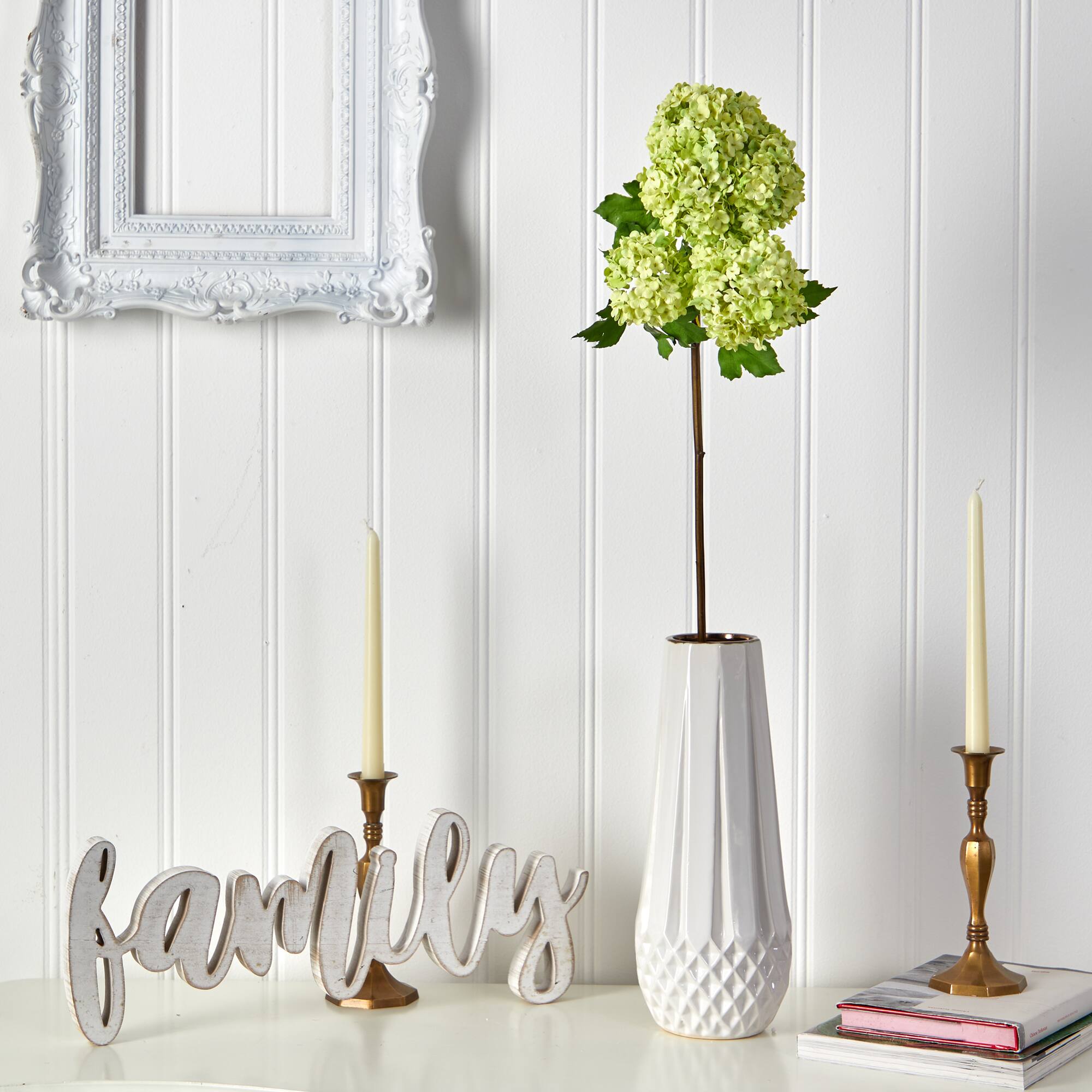 Green Snowball Hydrangea Artificial Flower Stem, 2ct.
