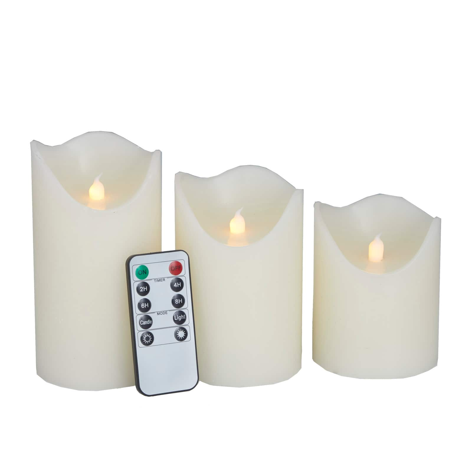 White Traditional Flameless Candle Set