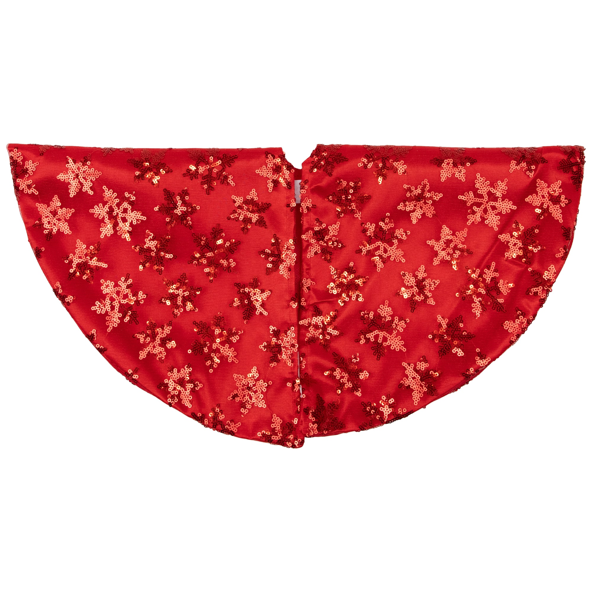 20" Red Sequin Snowflake Mini Tree Skirt