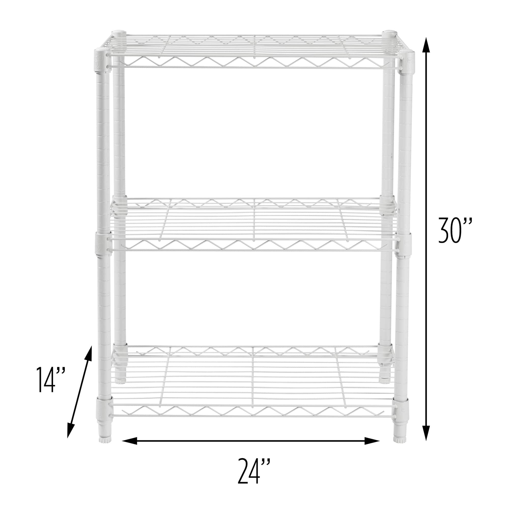 Honey Can Do White 3-Tier Heavy-Duty Adjustable Shelving Unit