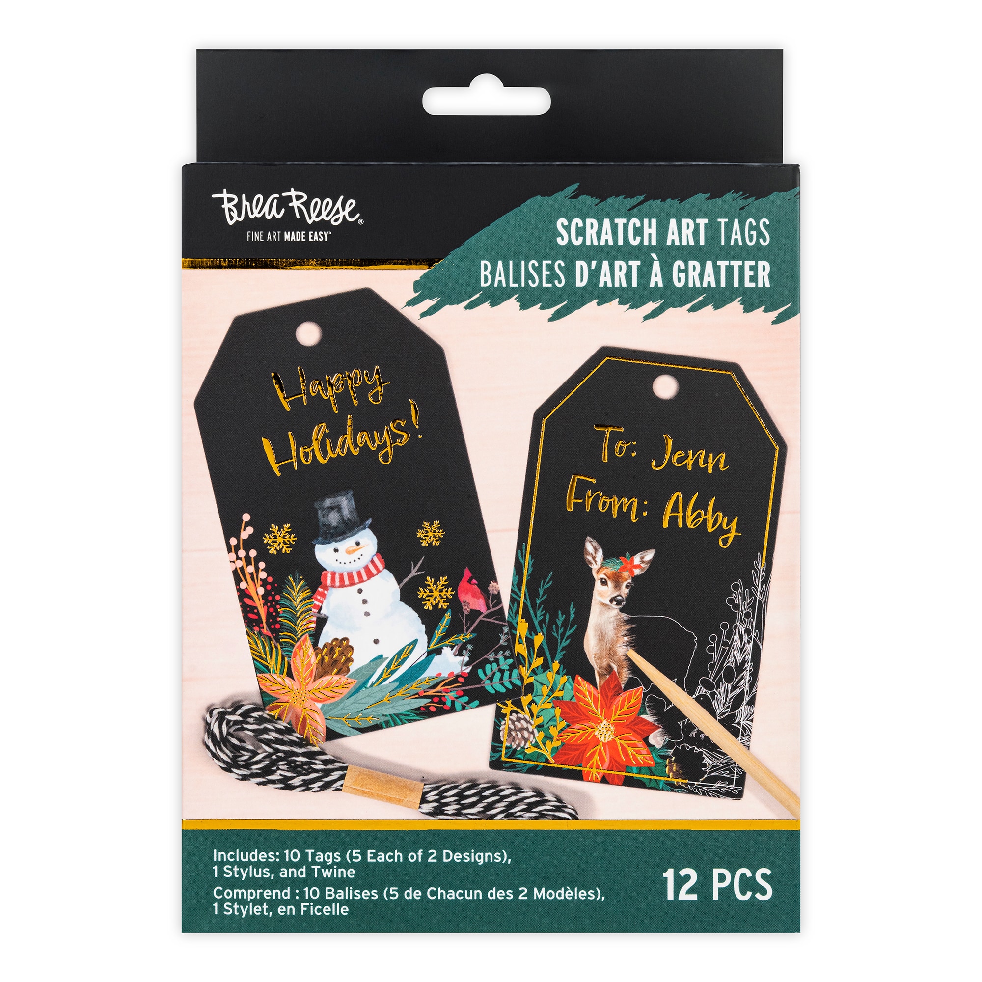 Brea Reese&#x2122; Holiday Woodland Scratch Art Tags