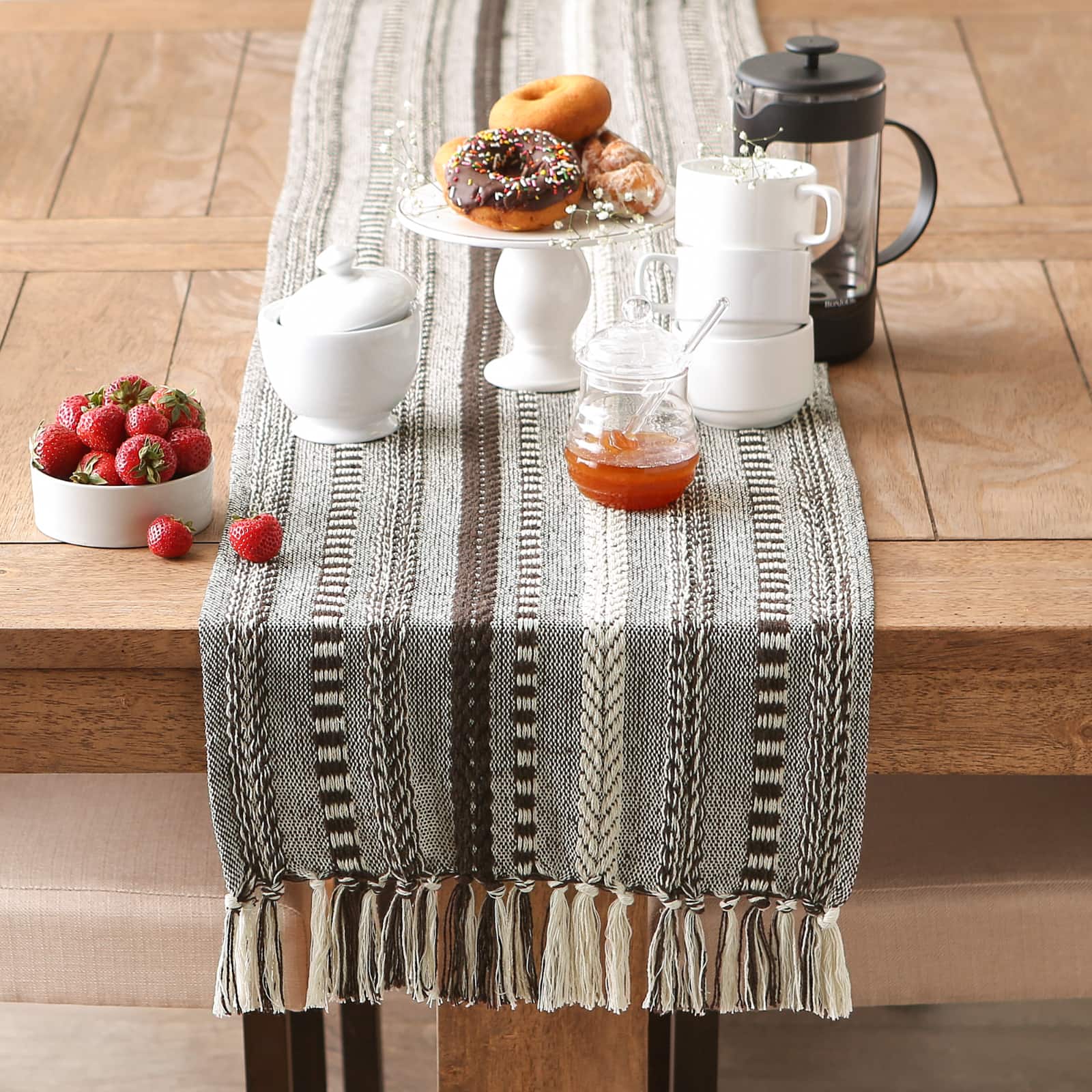 DII&#xAE; 72&#x22; Braided Stripe Table Runner