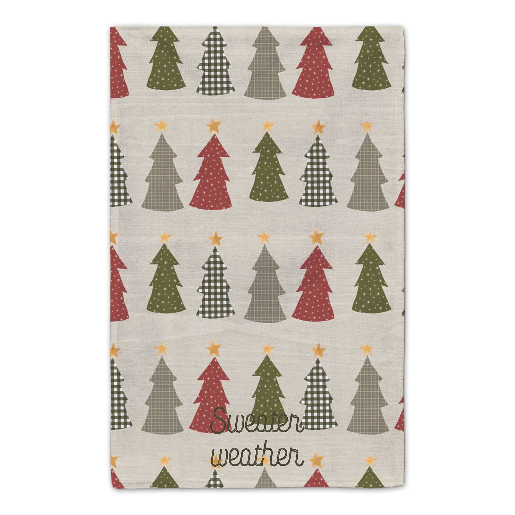 Sweater Weather Tree Pattern Tea Towel Set