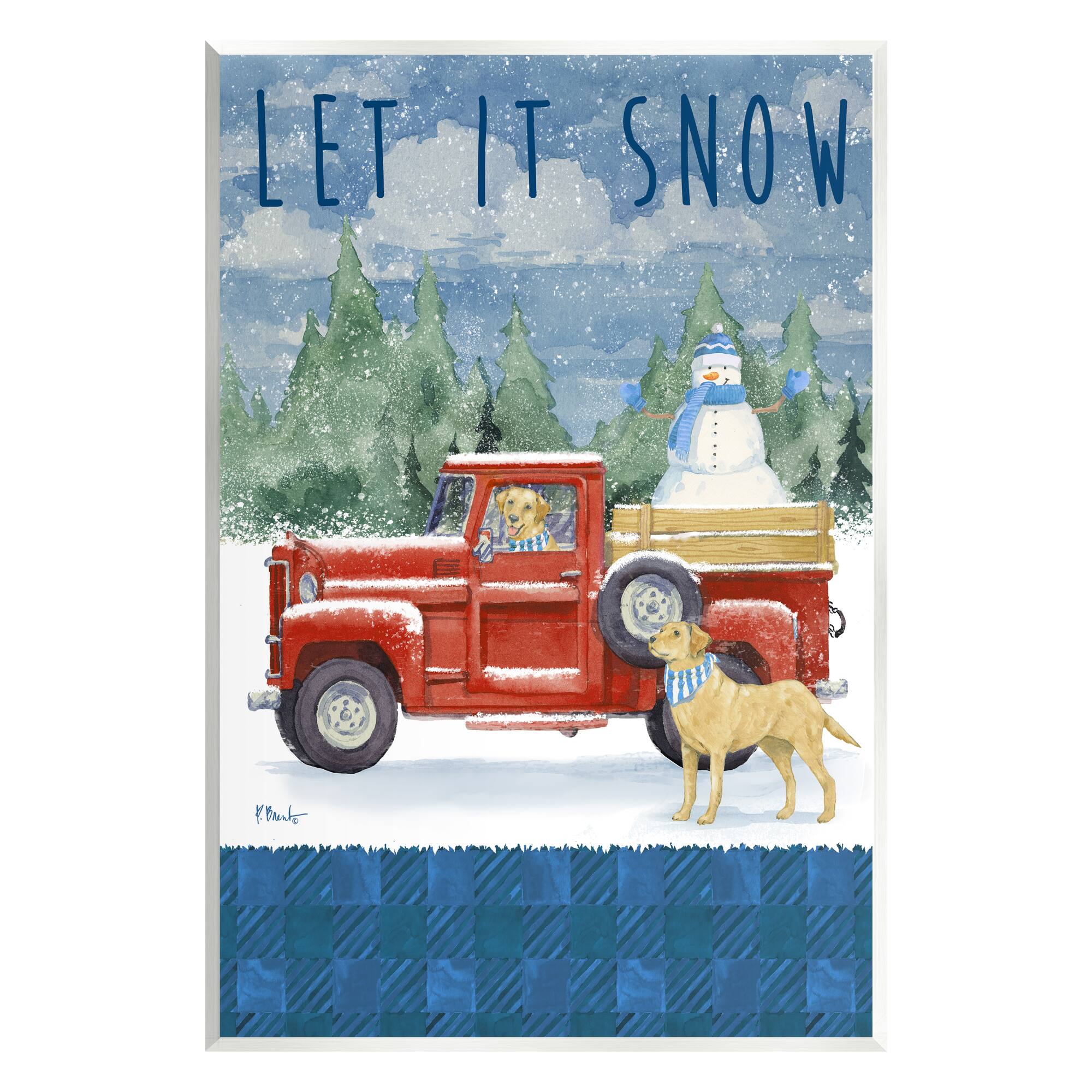Stupell Industries Let It Snow Winter Dogs Wall Plaque Art