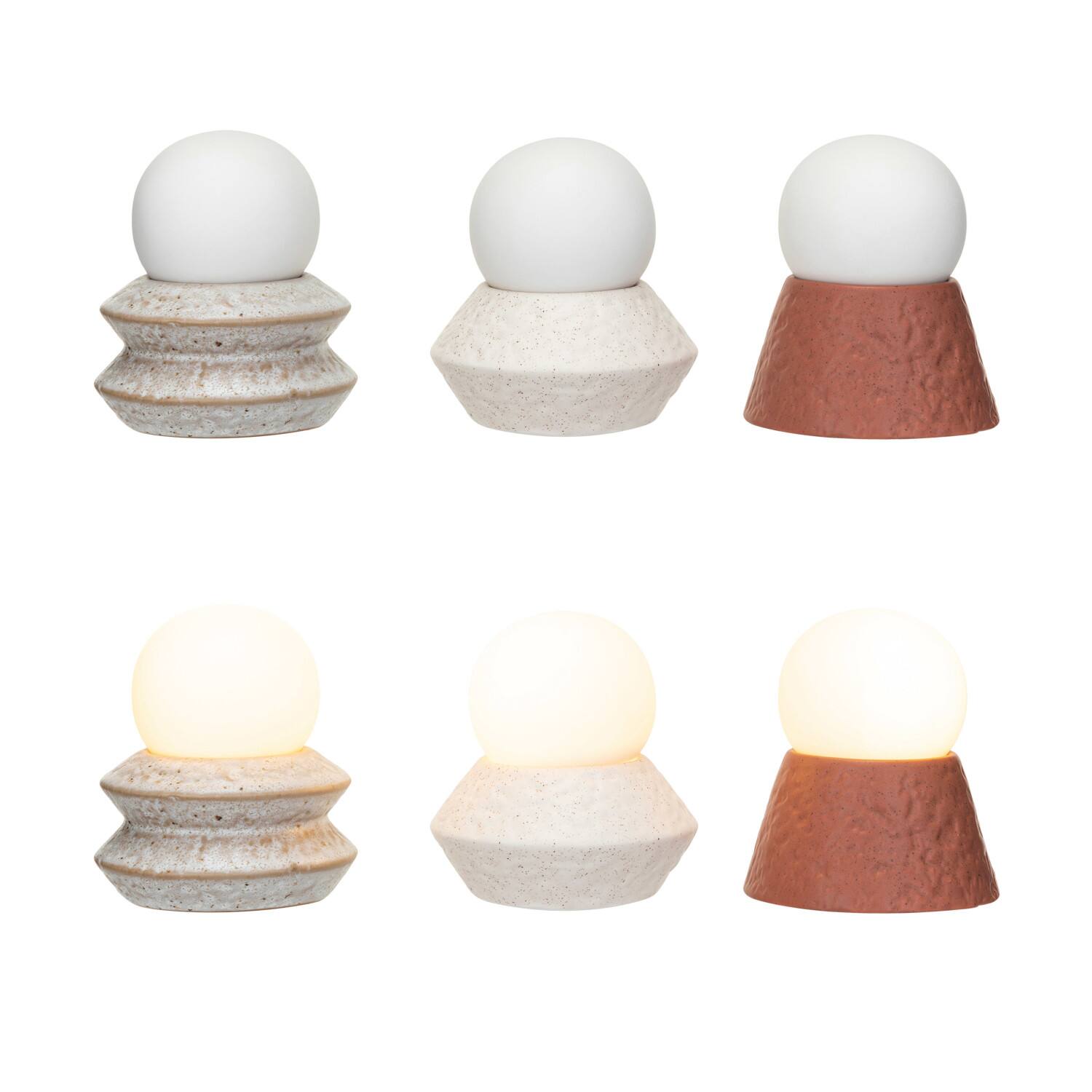 Hello Honey® 4.5" Stoneware LED Orb Light Set