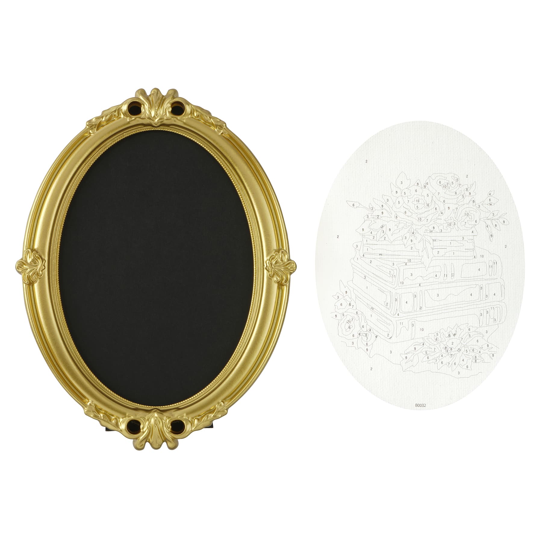 Books & Flowers Paint-by-Number Framed Mini Kit