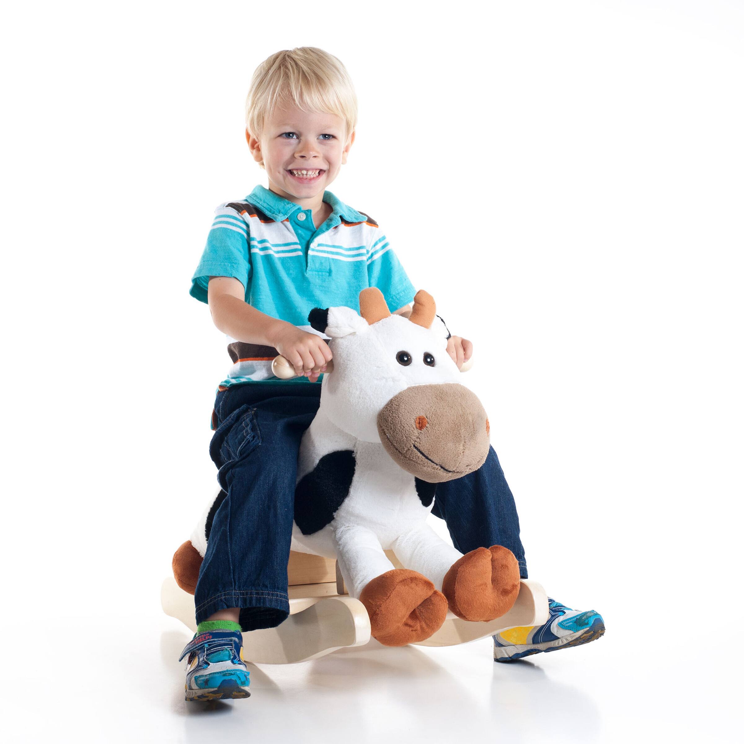 Toy Time Plush Ride-On Rocking Toy Cow
