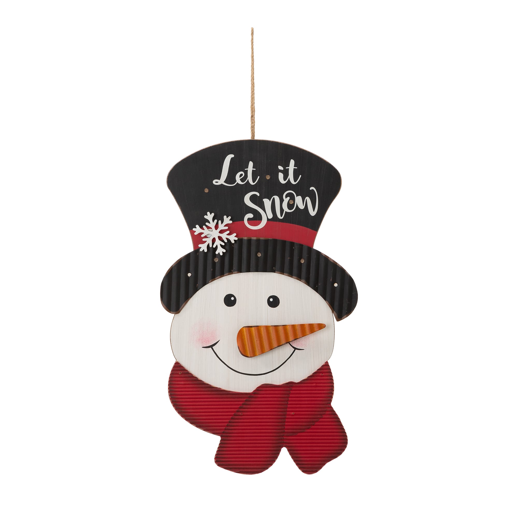 Glitzhome&#xAE; 19&#x22; Lighted Snowman Wall D&#xE9;cor
