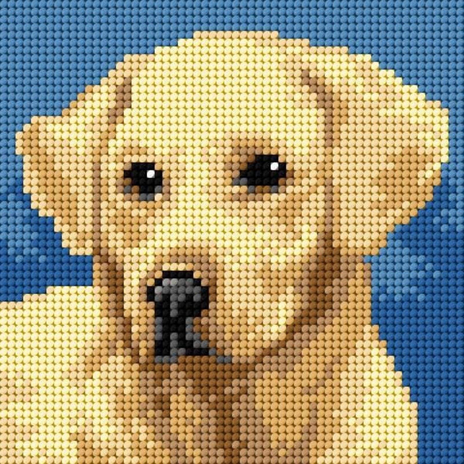 Orchidea Needlepoint Canvas For Halfstitch Without Yarn Labrador Retriever - Printed Tapestry Canvas