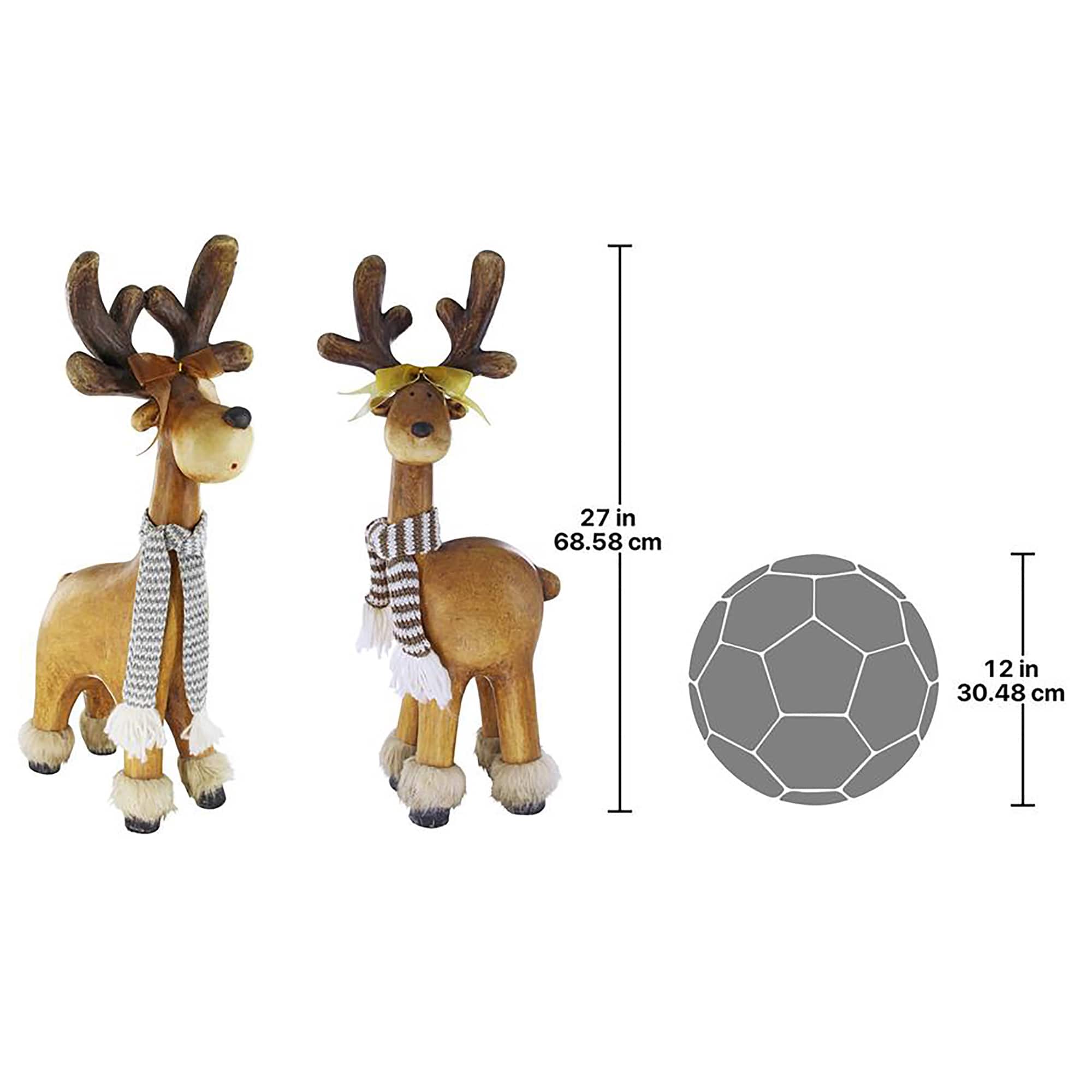 Santa's Second Team Holiday Reindeer Statues Set
