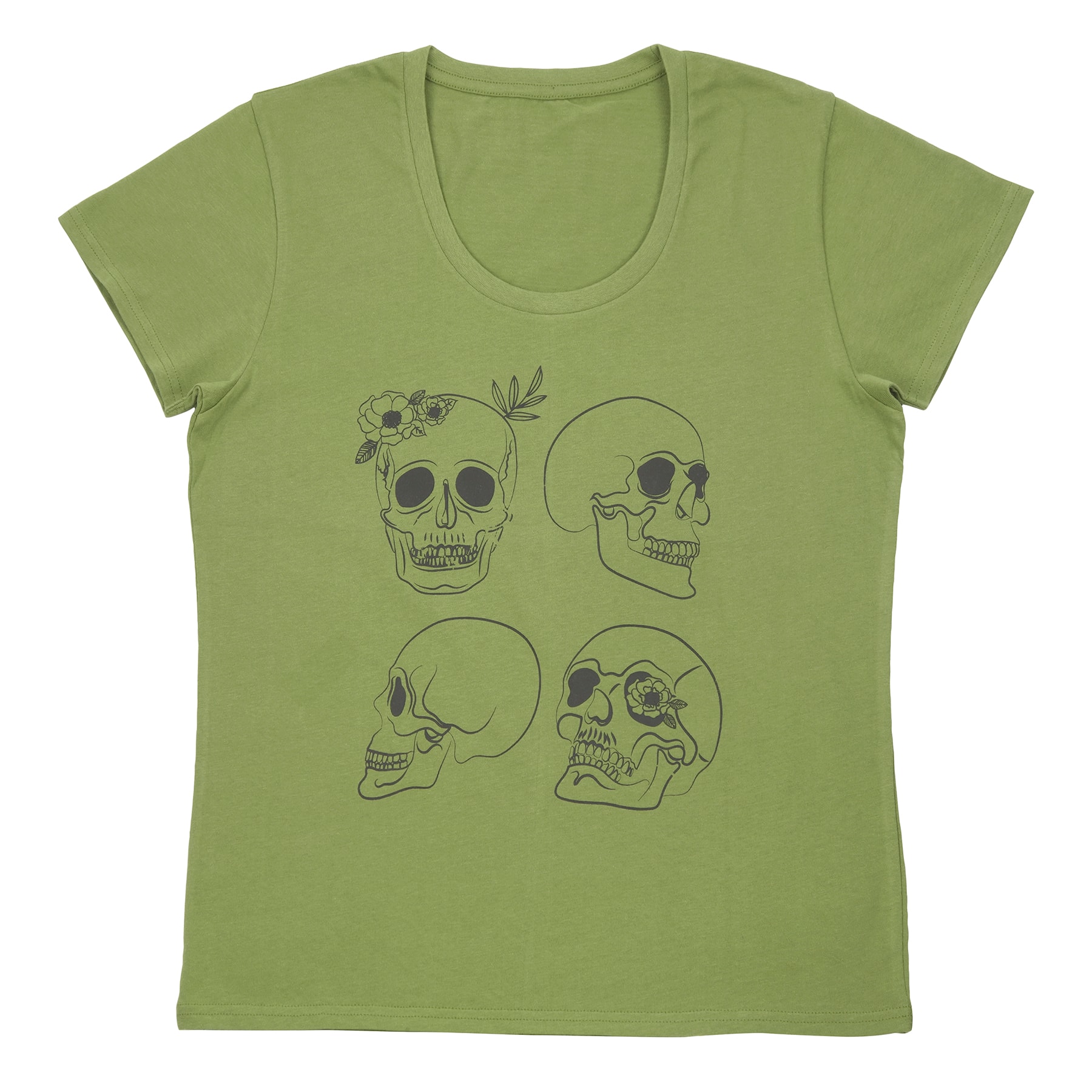 Green Halloween Skulls Ladies T-Shirt by Celebrate It&#x2122;