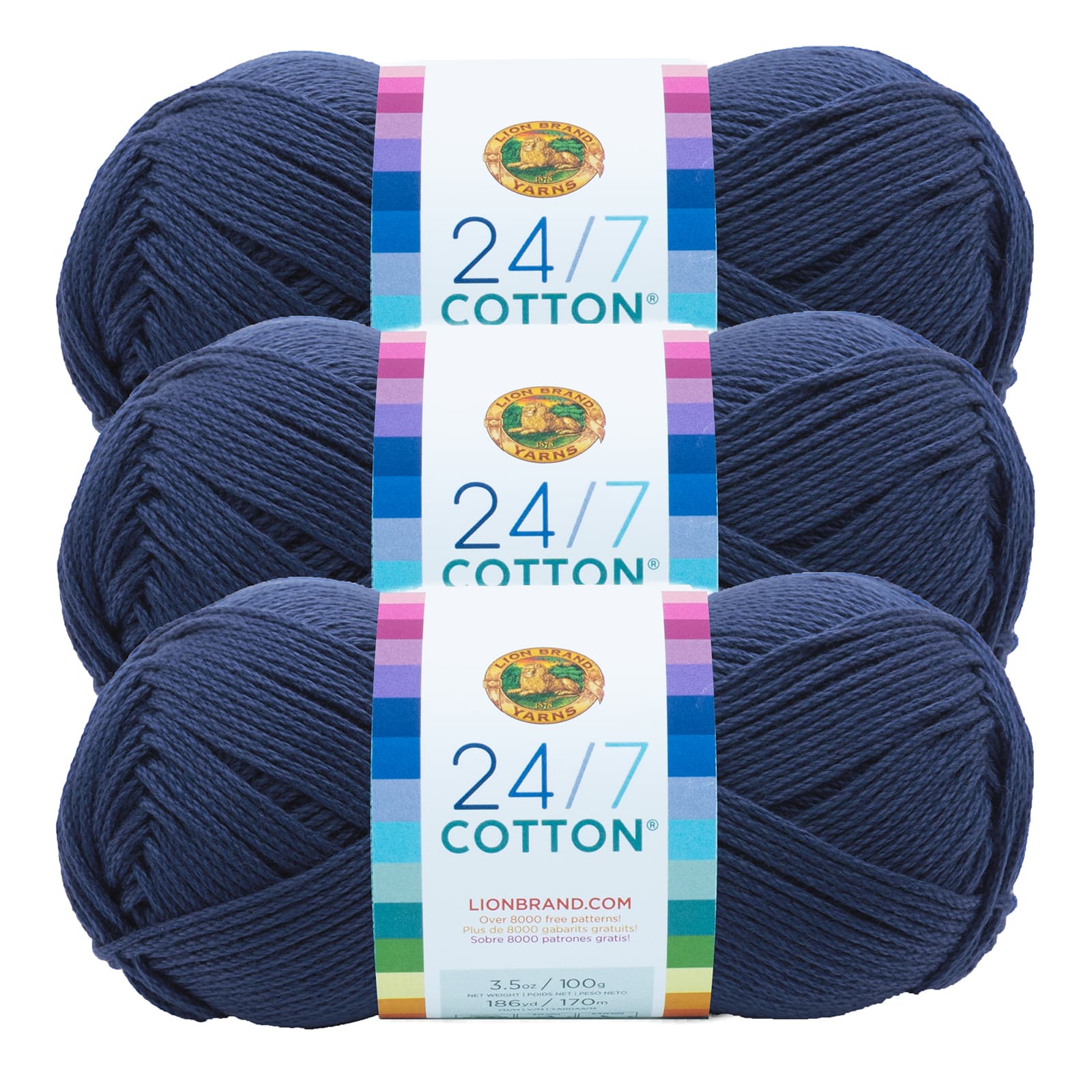 3 Pack Lion Brand® 24/7 Cotton® Yarn | Michaels