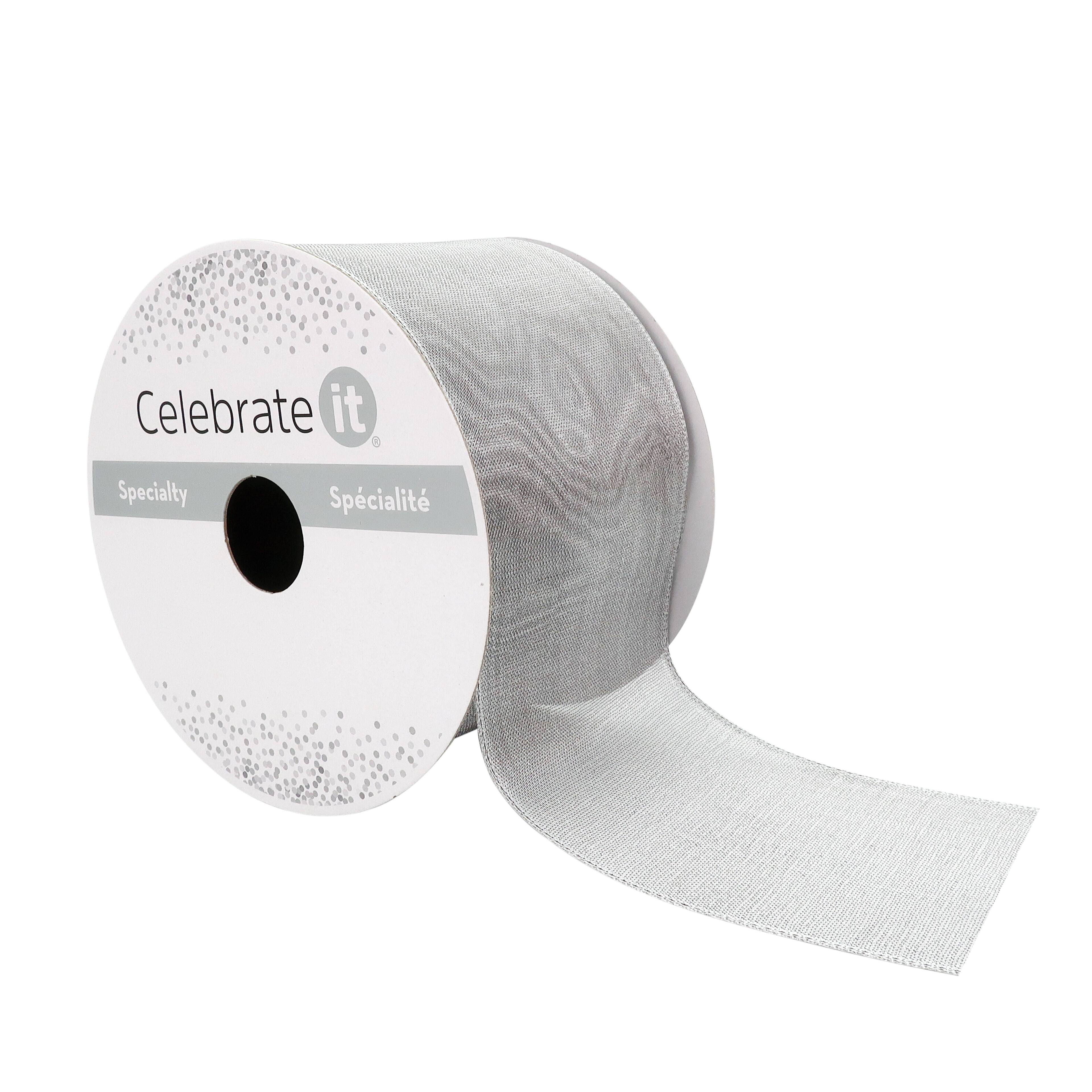 12 Pack: 2.5&#x22; x 10yd. Sheer Metallic Wired Ribbon by Celebrate It&#xAE; Specialty