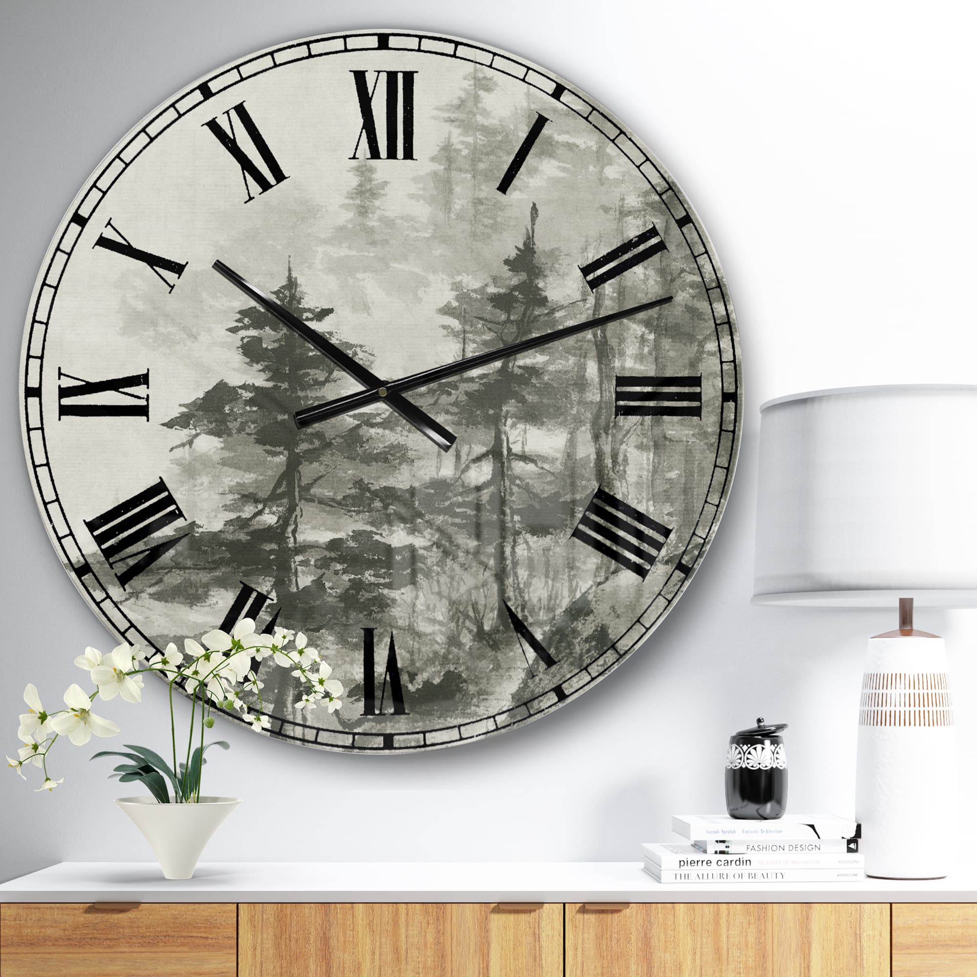 Designart 'Asian Forest Cabin Wall Clock