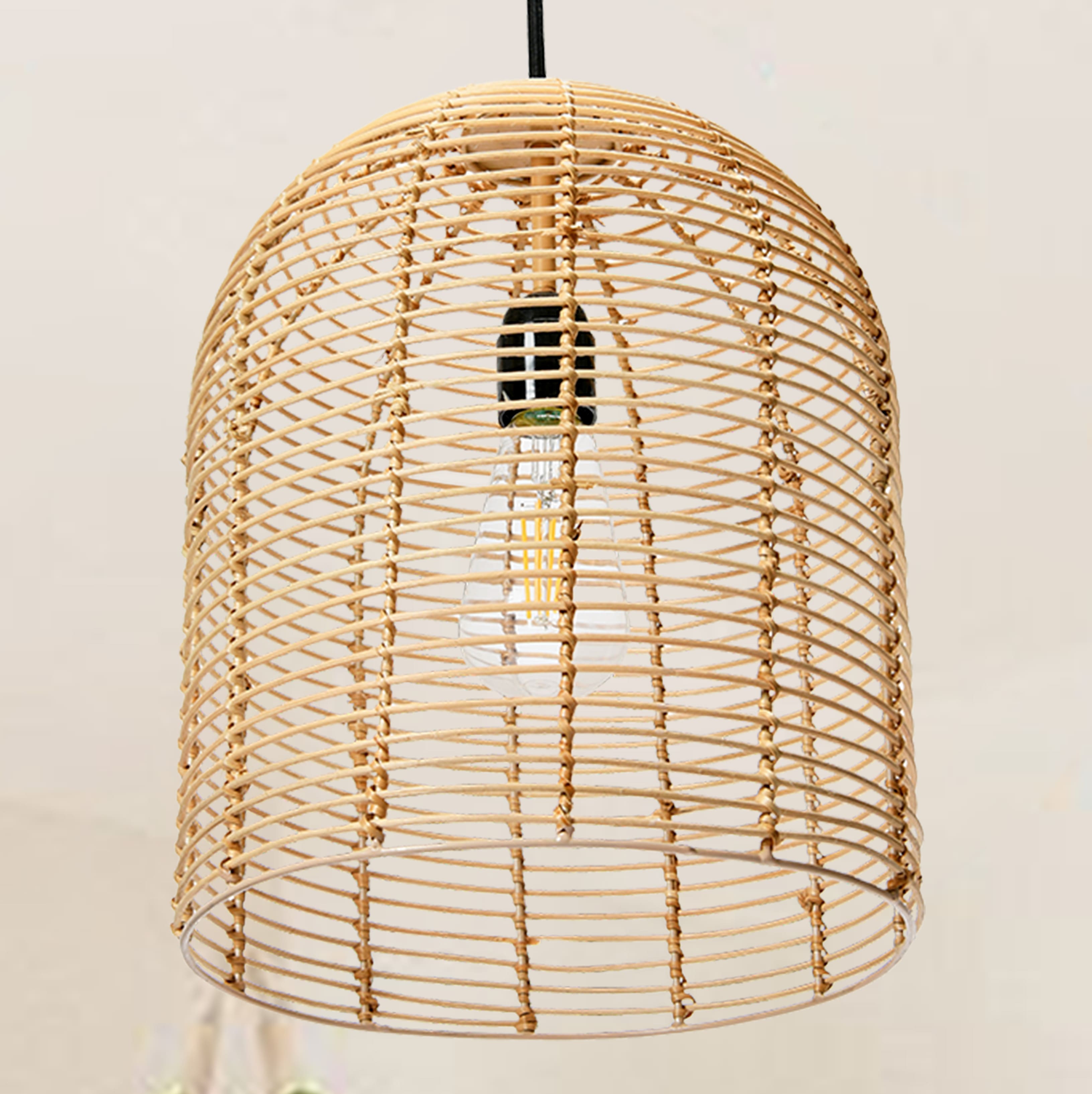 Modern Boho Handwoven Rattan Pendant Light