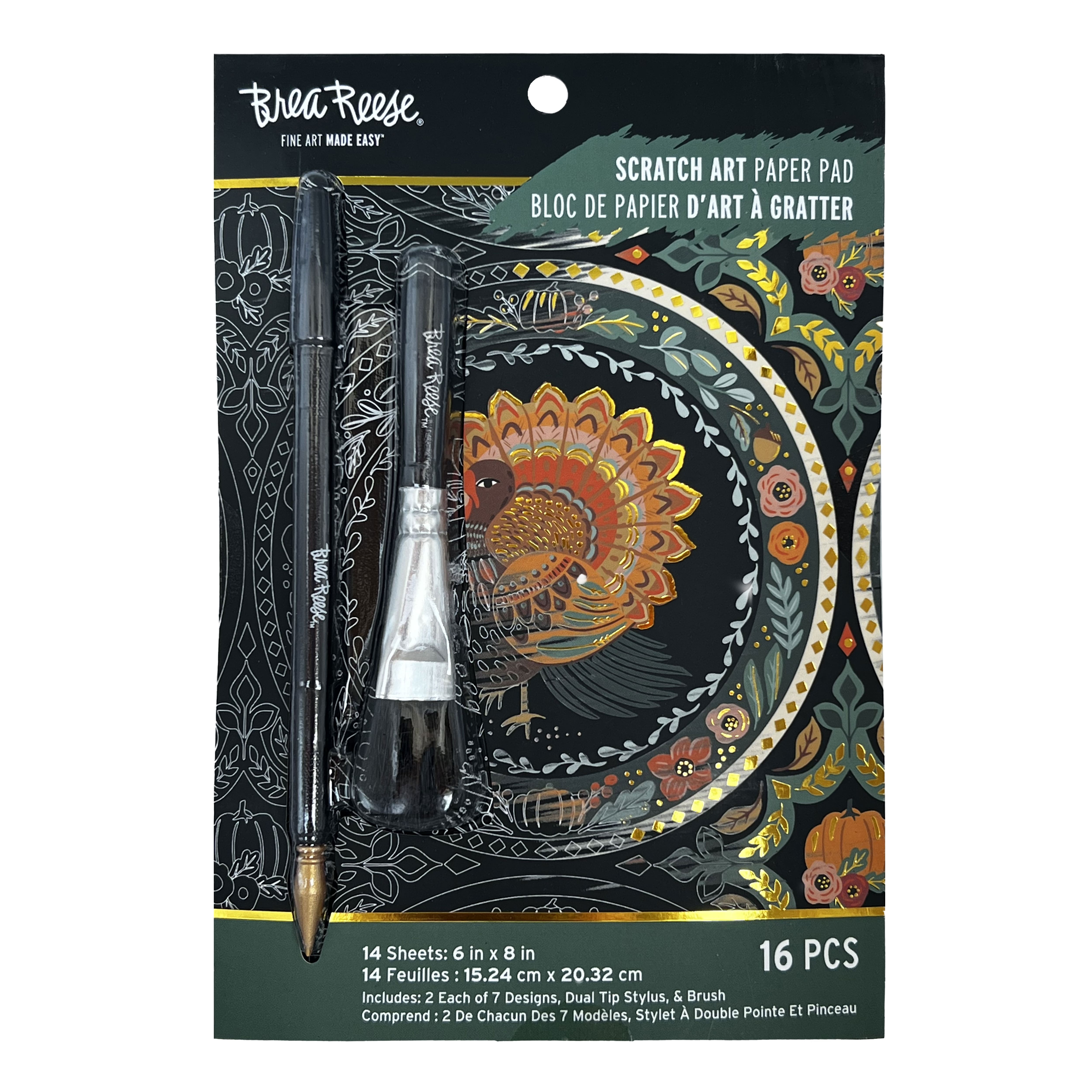 Brea Reese™ 6" x 8" Turkey Tales Scratch Art Paper Pad