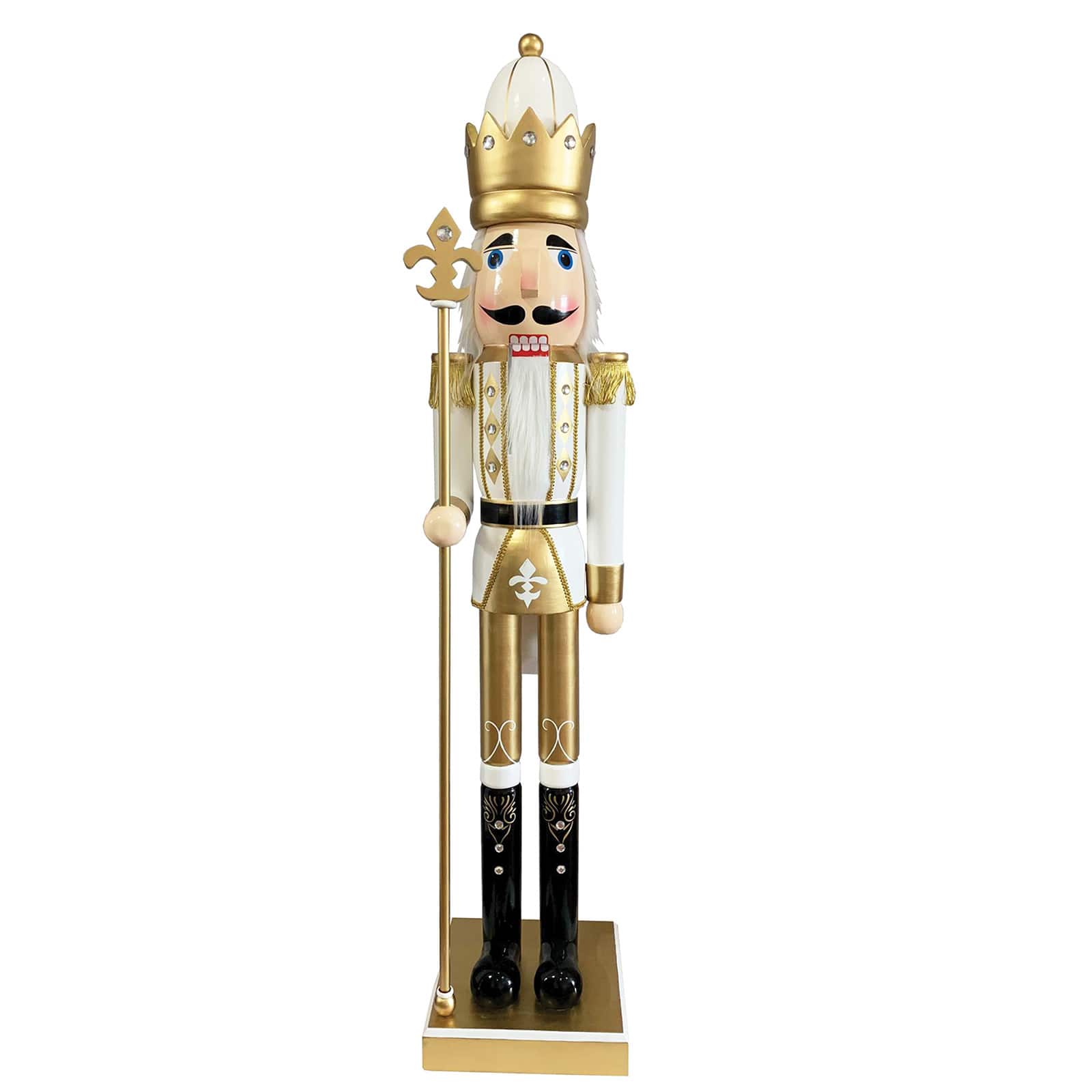 5ft. White & Gold Nutcracker
