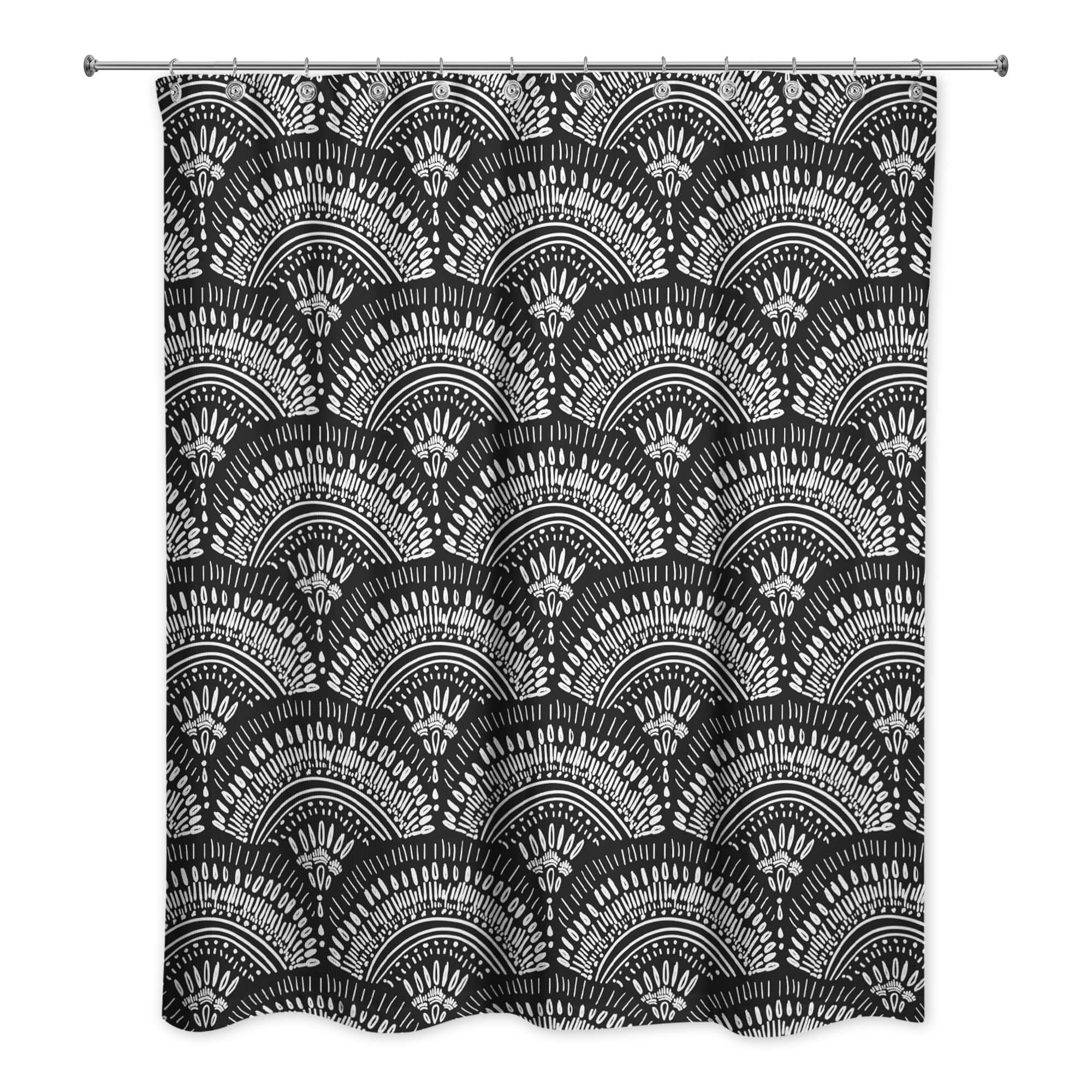 Bohemian Sketch Pattern 71" x 74" Shower Curtain