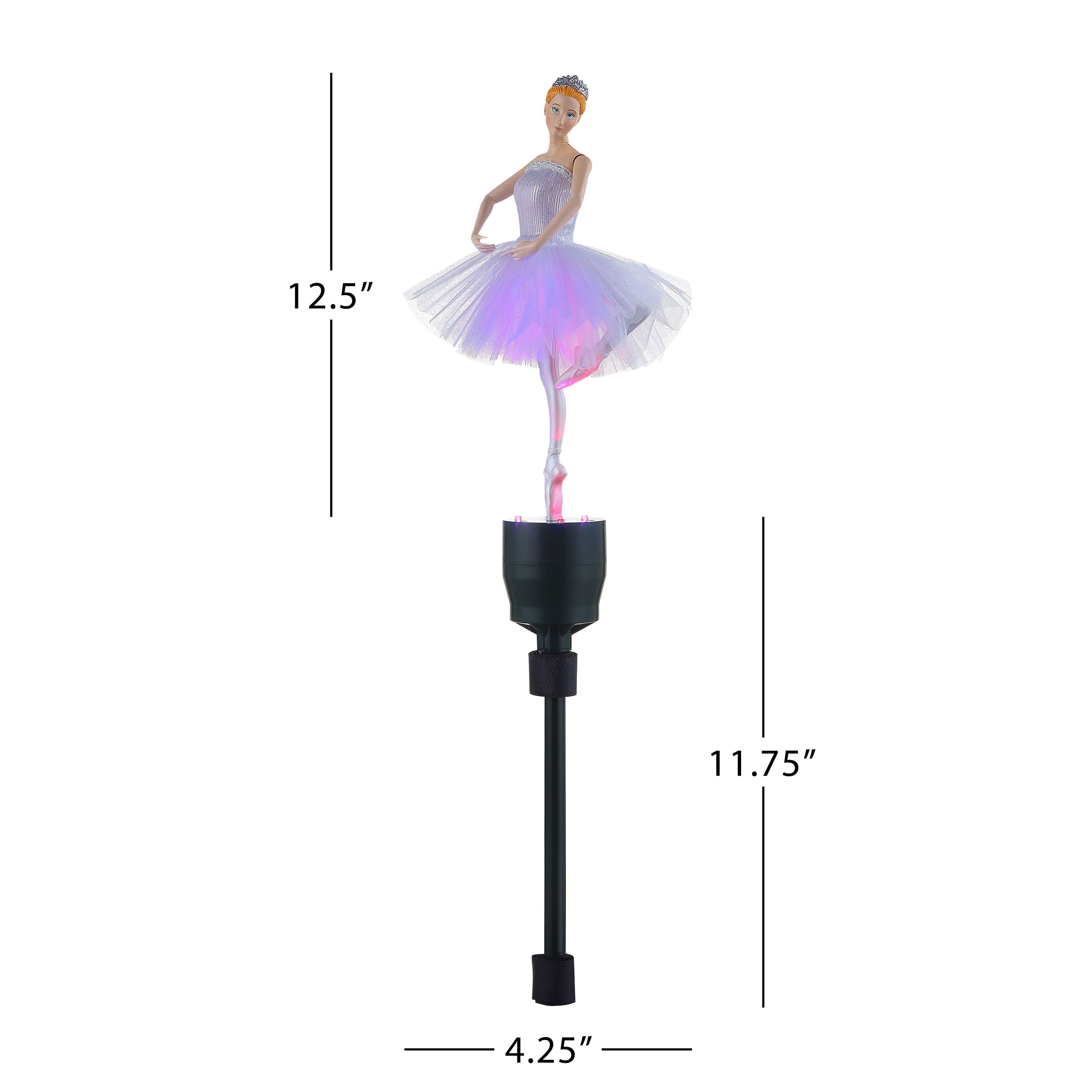 12.5&#x22; Animated Fiber-Optic Ballerina Tree Topper