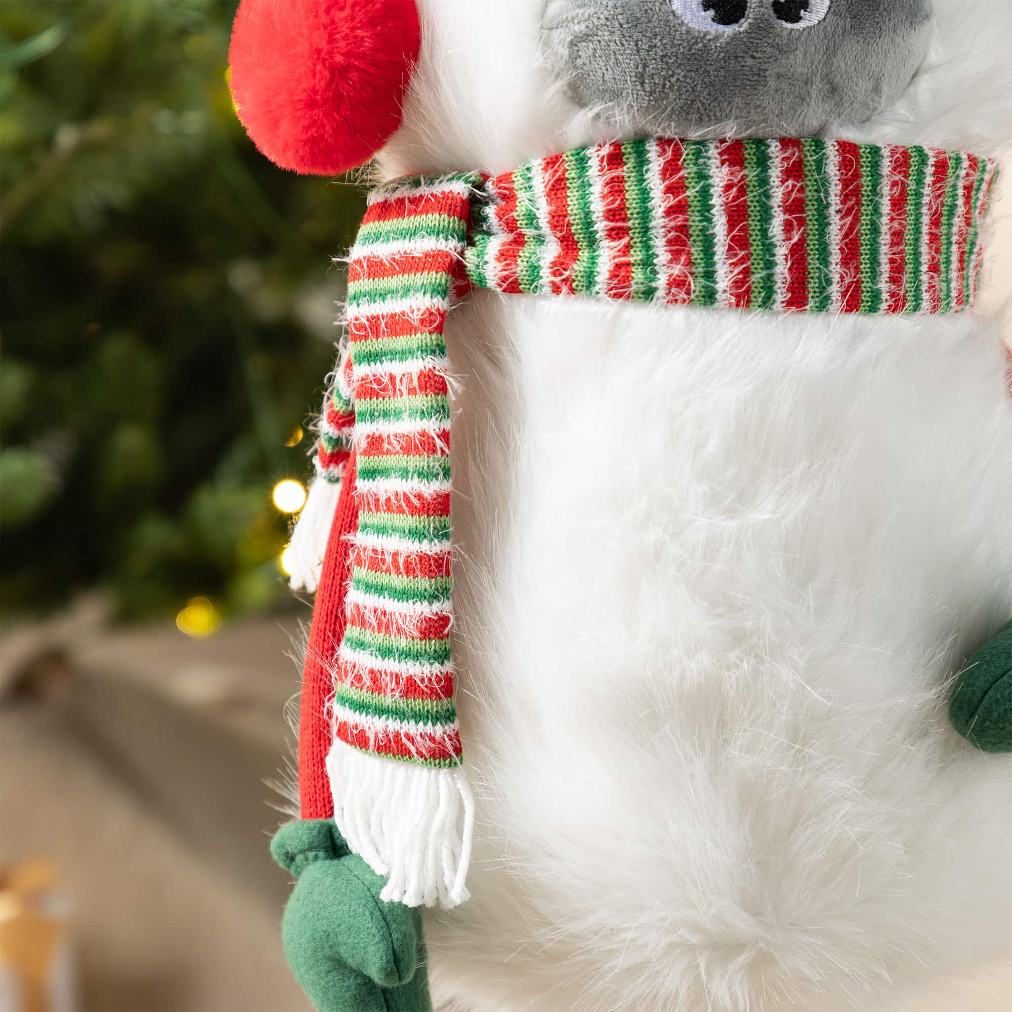 Glitzhome® 29"H Christmas Fabric Yeti With Telescoping Legs