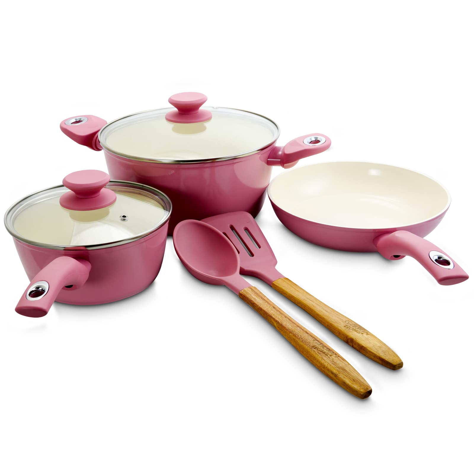 Pots and Pans Set, 7 Piece Nonstick Ceramic Cookware Set, Non