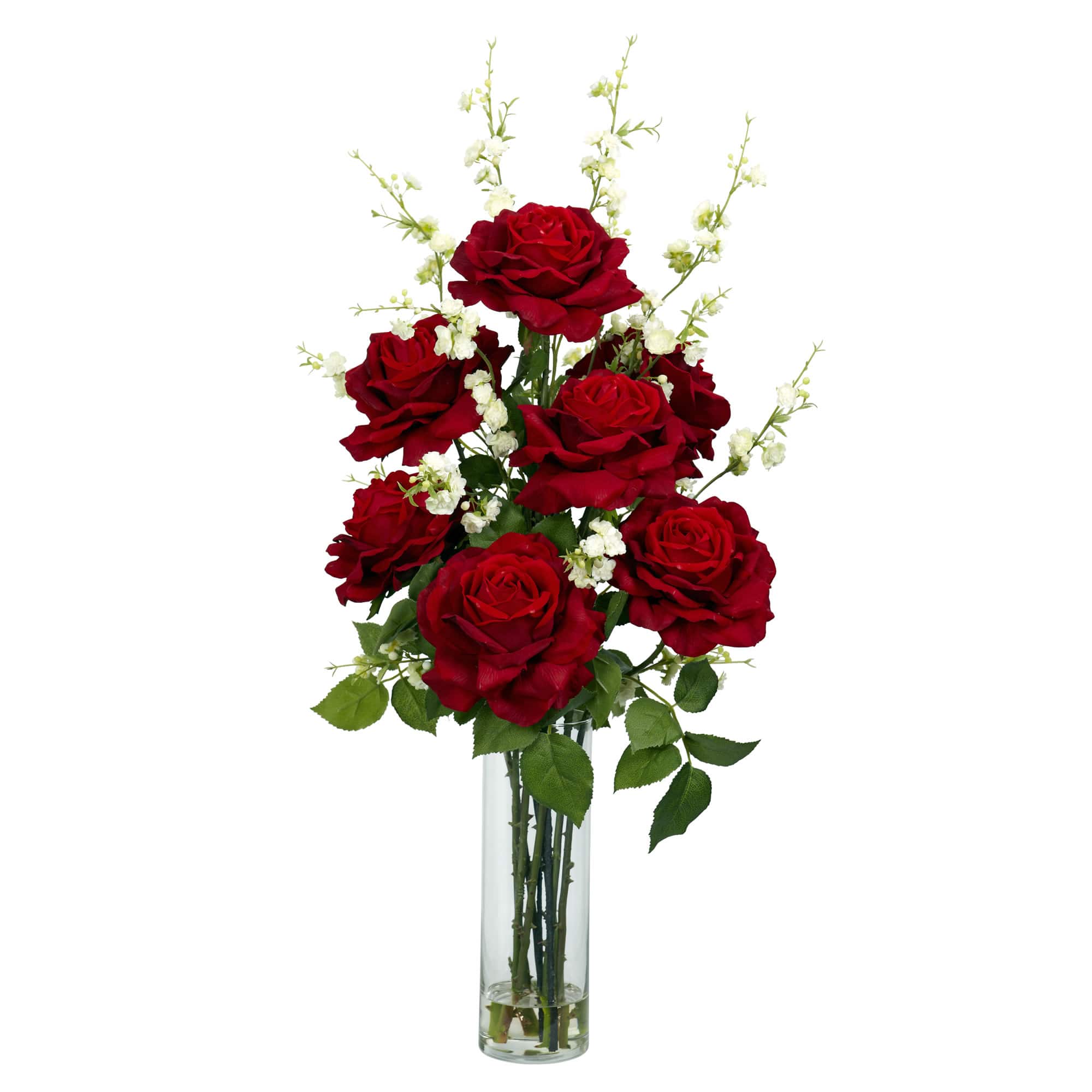 2.5ft. Red Roses & Cherry Blossoms Flower Arrangement