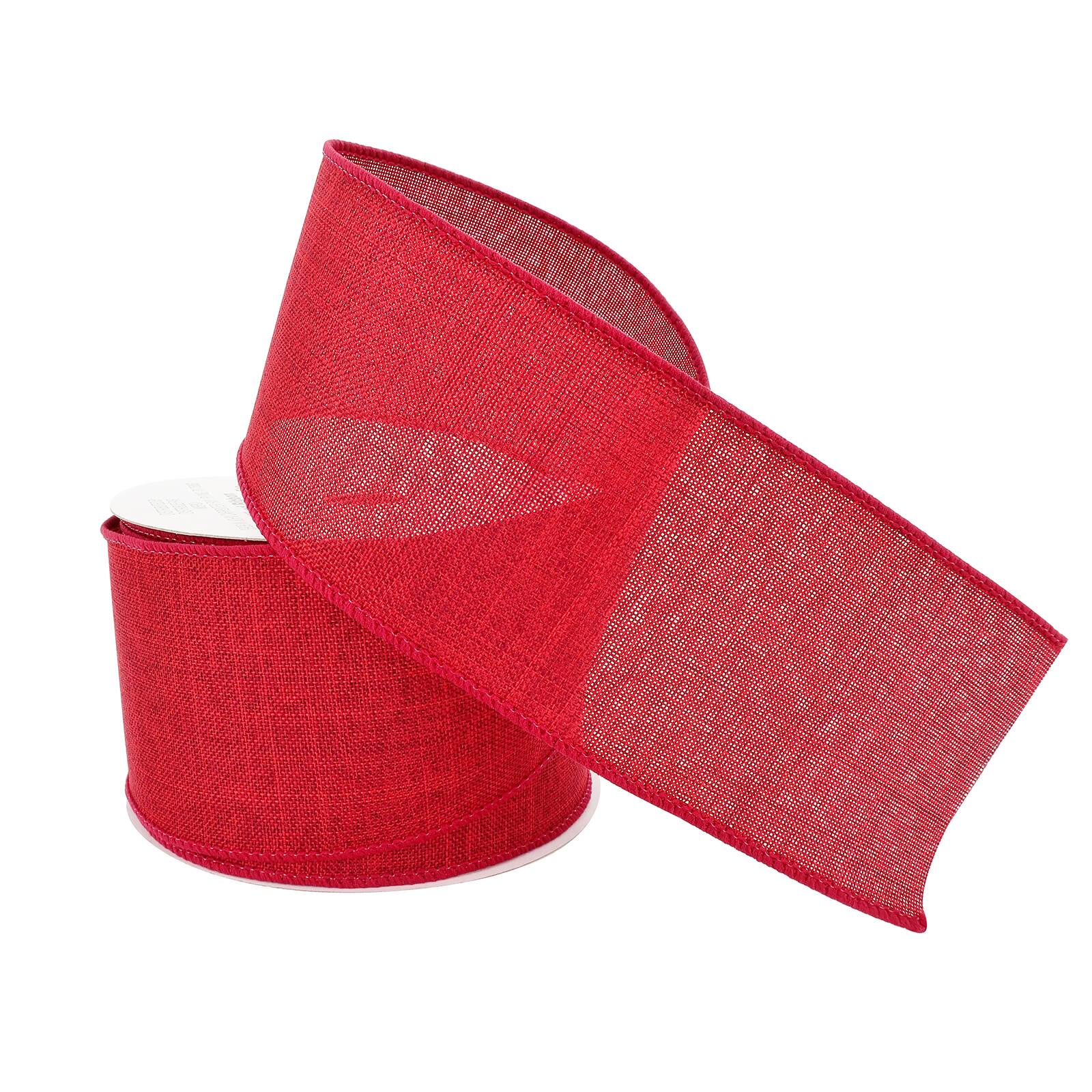 12 Pack: 2.5" x 25ft. Faux Linen Wired Ribbon by Celebrate It®