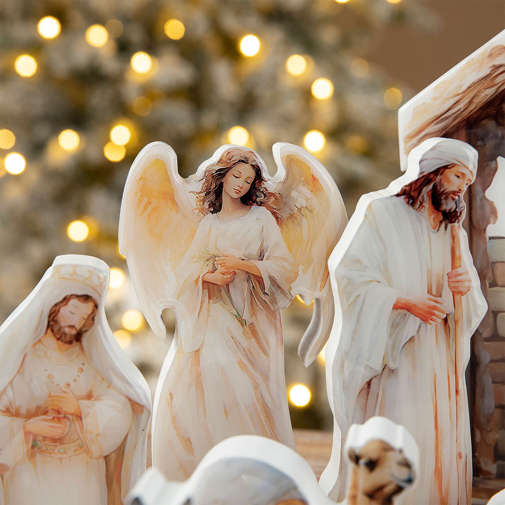 Glitzhome&#xAE; Christmas Nativity Figurine Set