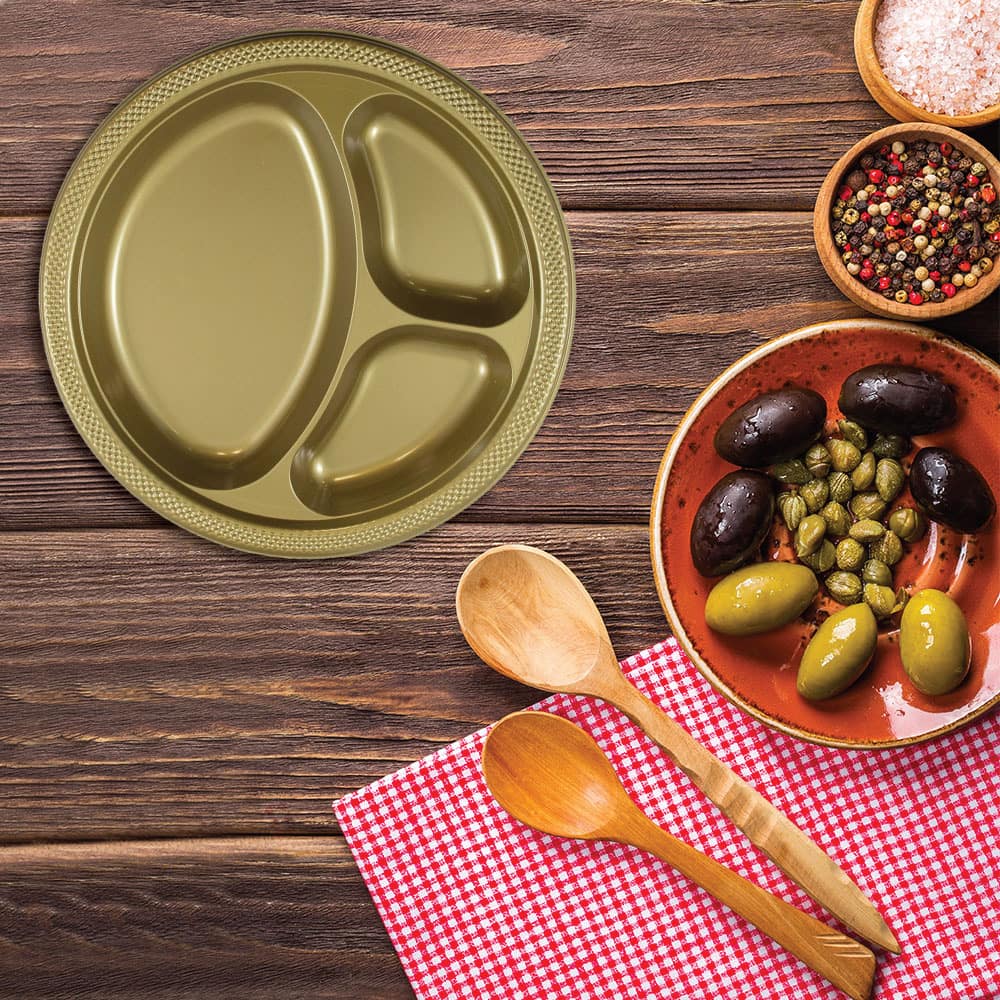 JAM Paper 10.25" Divided Plastic Party Plates, 20ct.