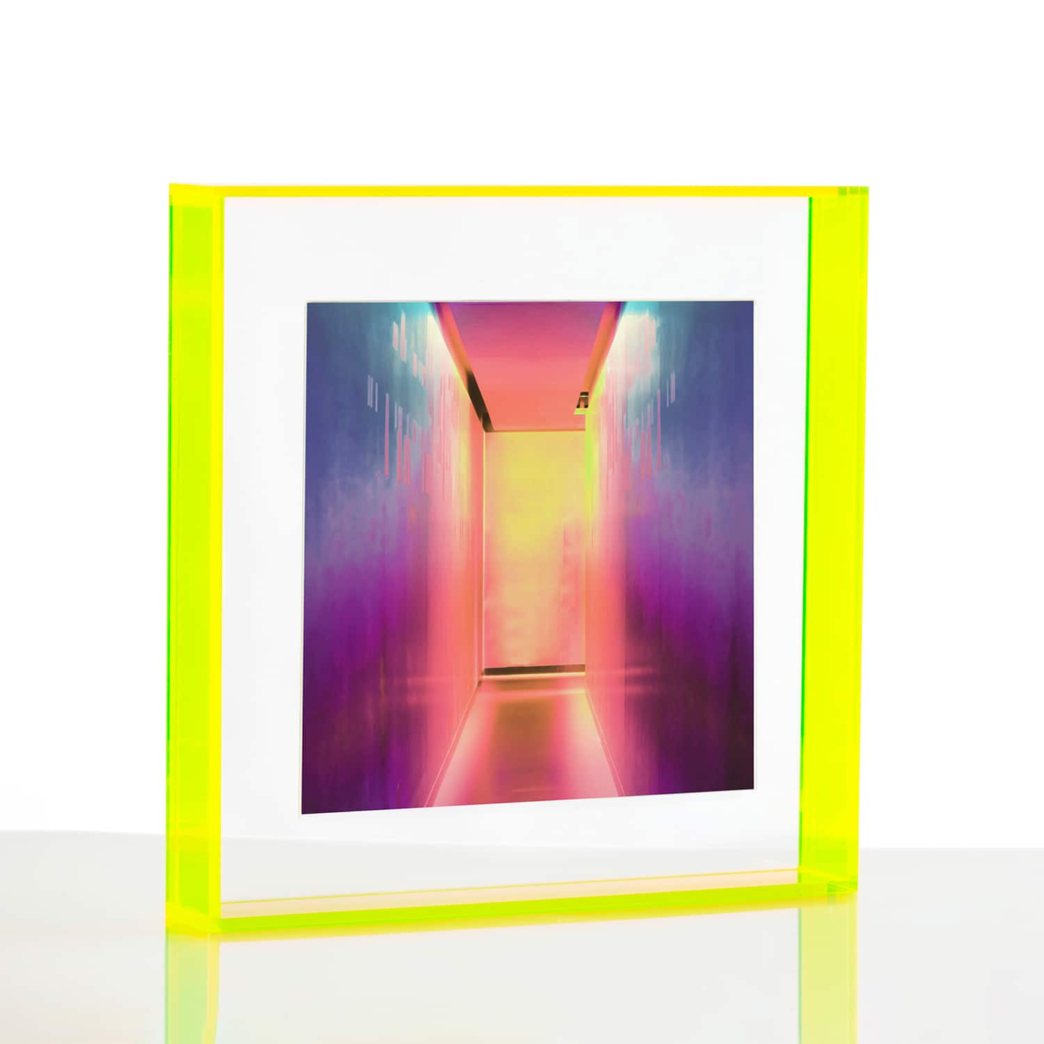 Wexel Art Neon Yellow Float Frame with Magnetic Photo Holder