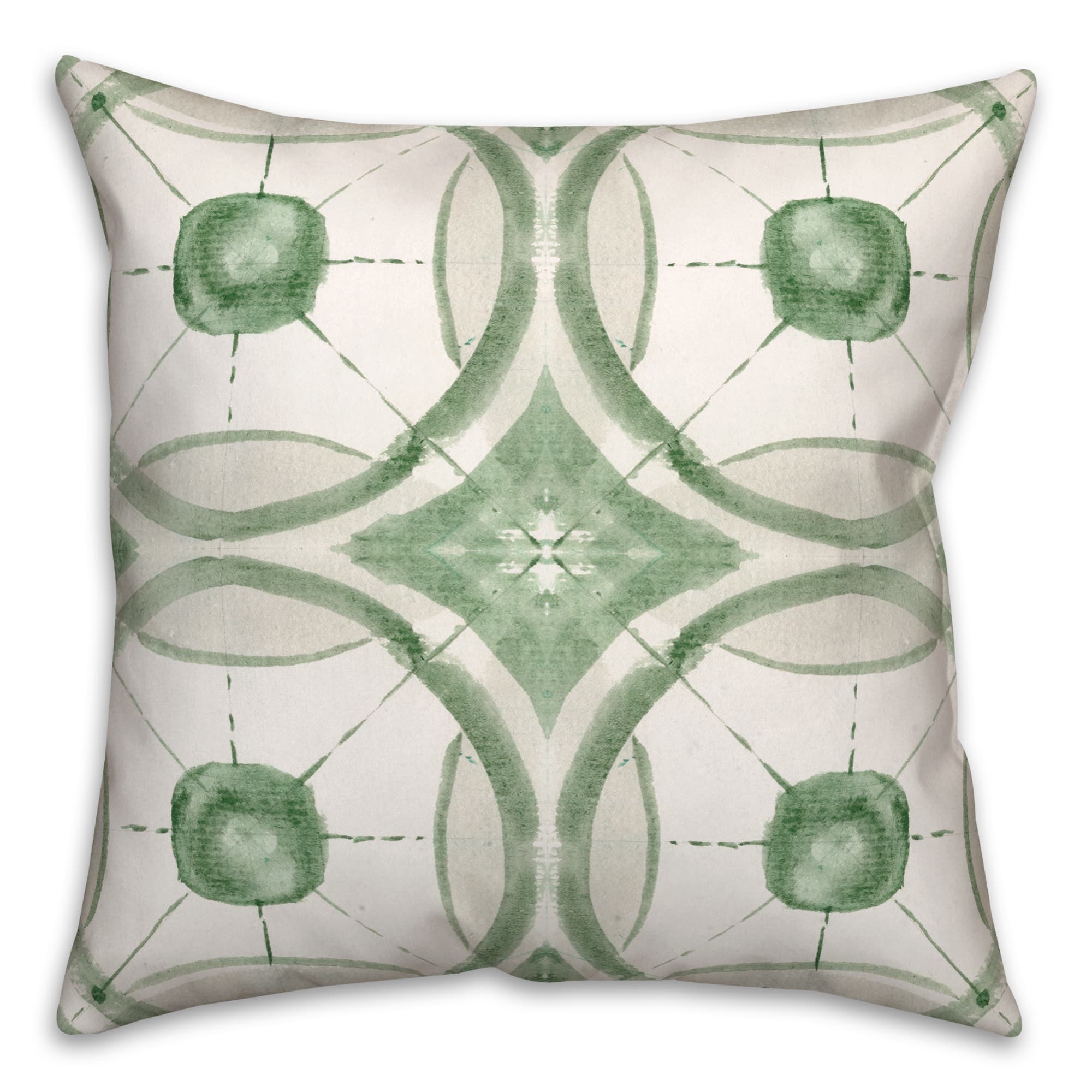 Green Circle Pattern 2 18&#x22; x 18&#x22; Throw Pillow