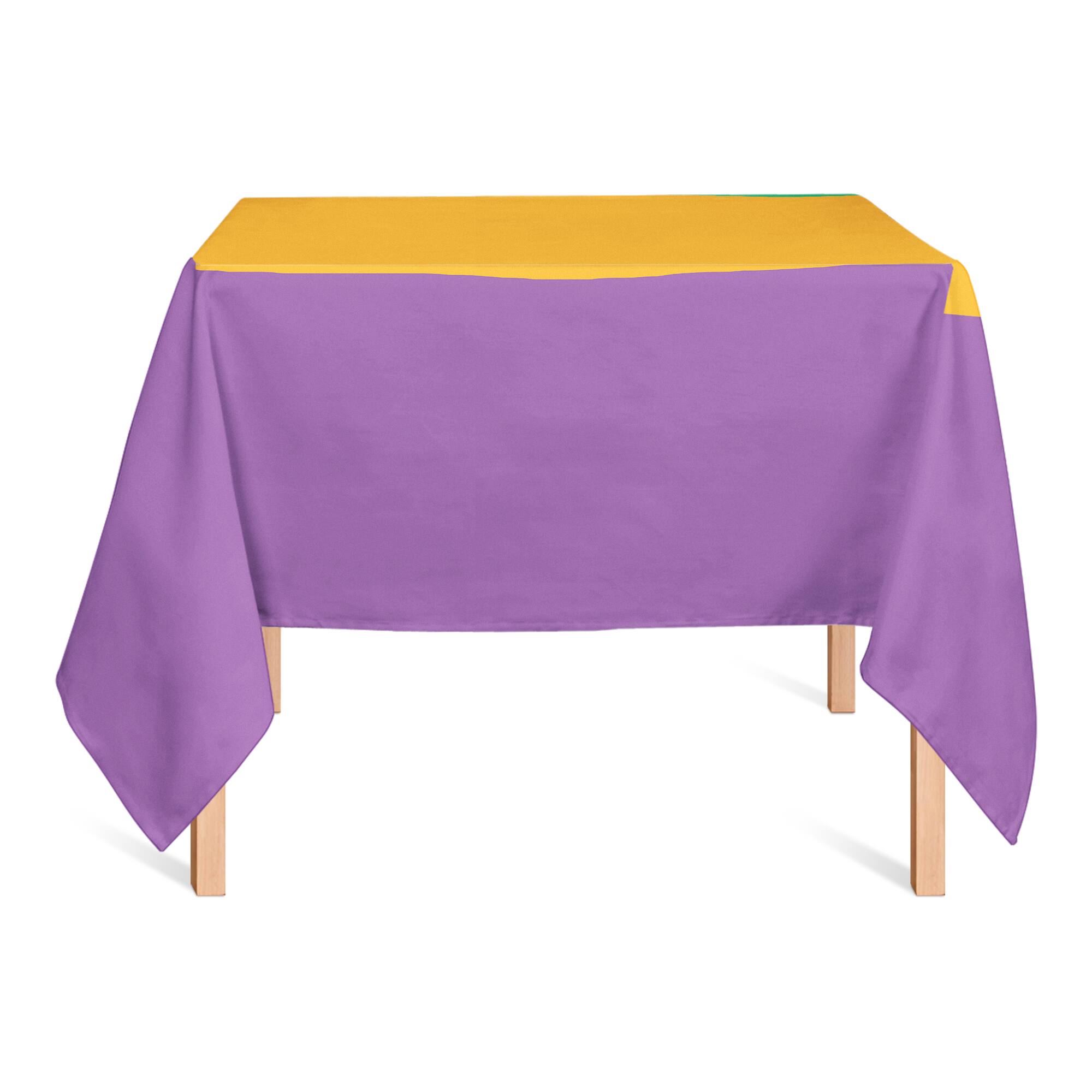58&#x22; Stripes Mardi Gras Tablecloth