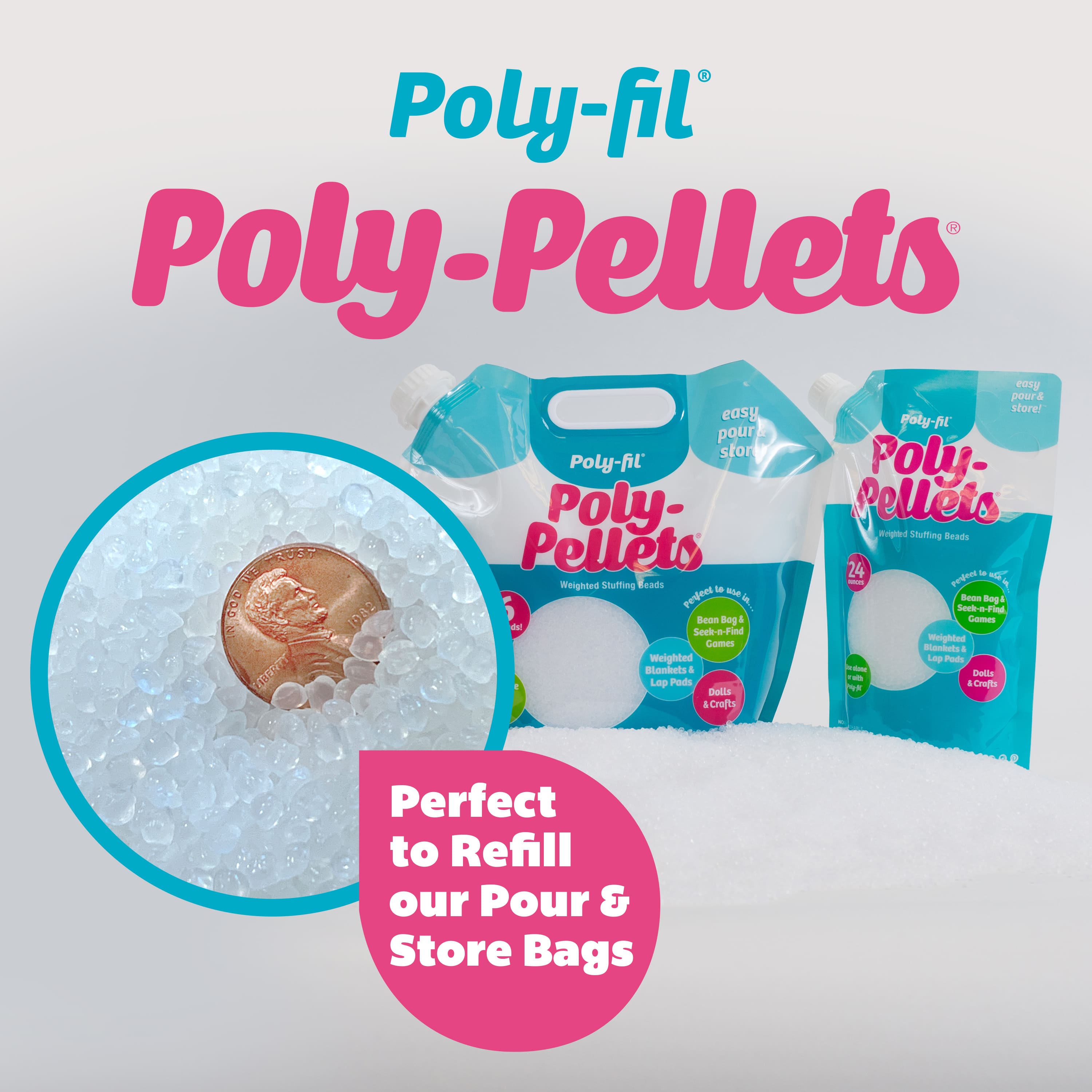 6 Pack: Poly-Fil® Poly-Pellets® 6lb. Weighted Stuffing Beads